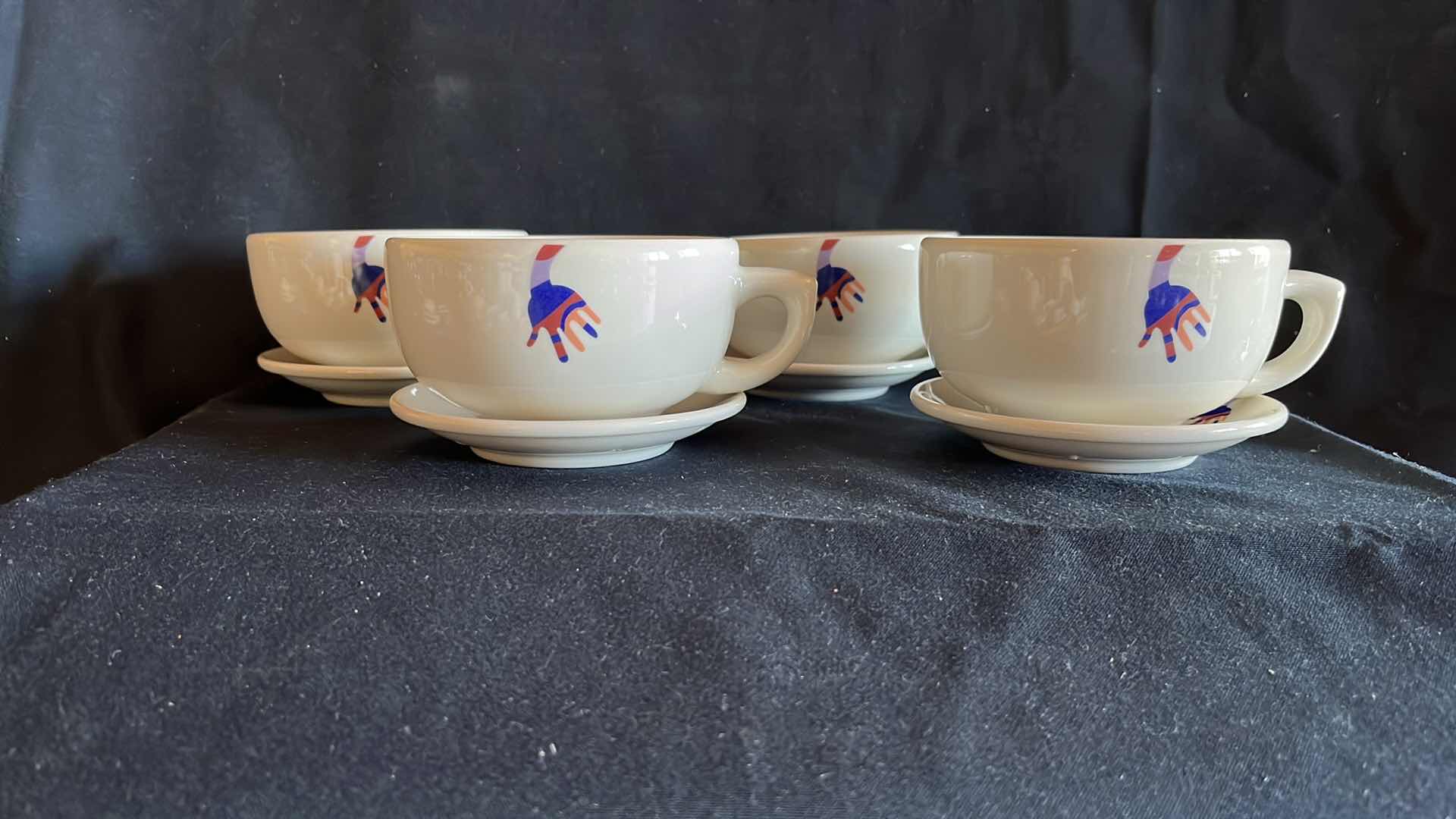 Photo 3 of NEW BUFFALO JUMBO CUPS AND SAUCERS 4.5” X 2.5”, SET OF 4