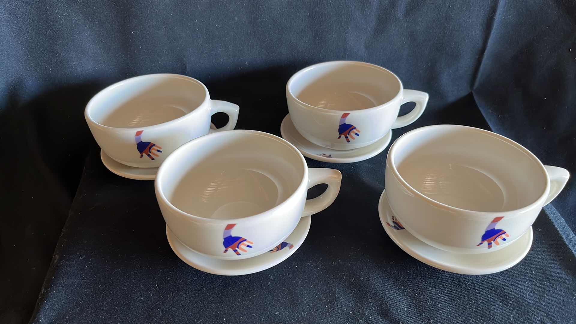 Photo 2 of NEW BUFFALO JUMBO CUPS AND SAUCERS 4.5” X 2.5”, SET OF 4