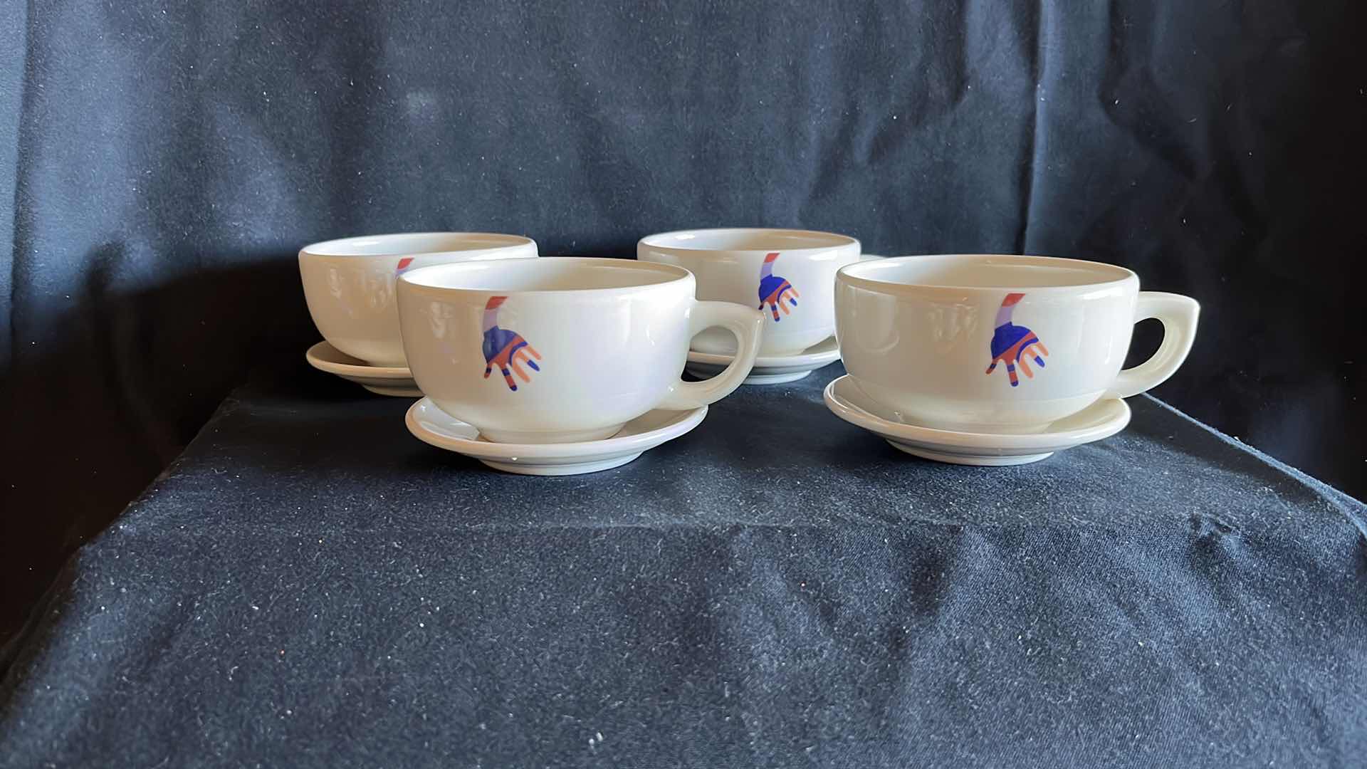 Photo 2 of NEW BUFFALO JUMBO CUPS AND SAUCERS 4.5” X 2.5”, SET OF 4