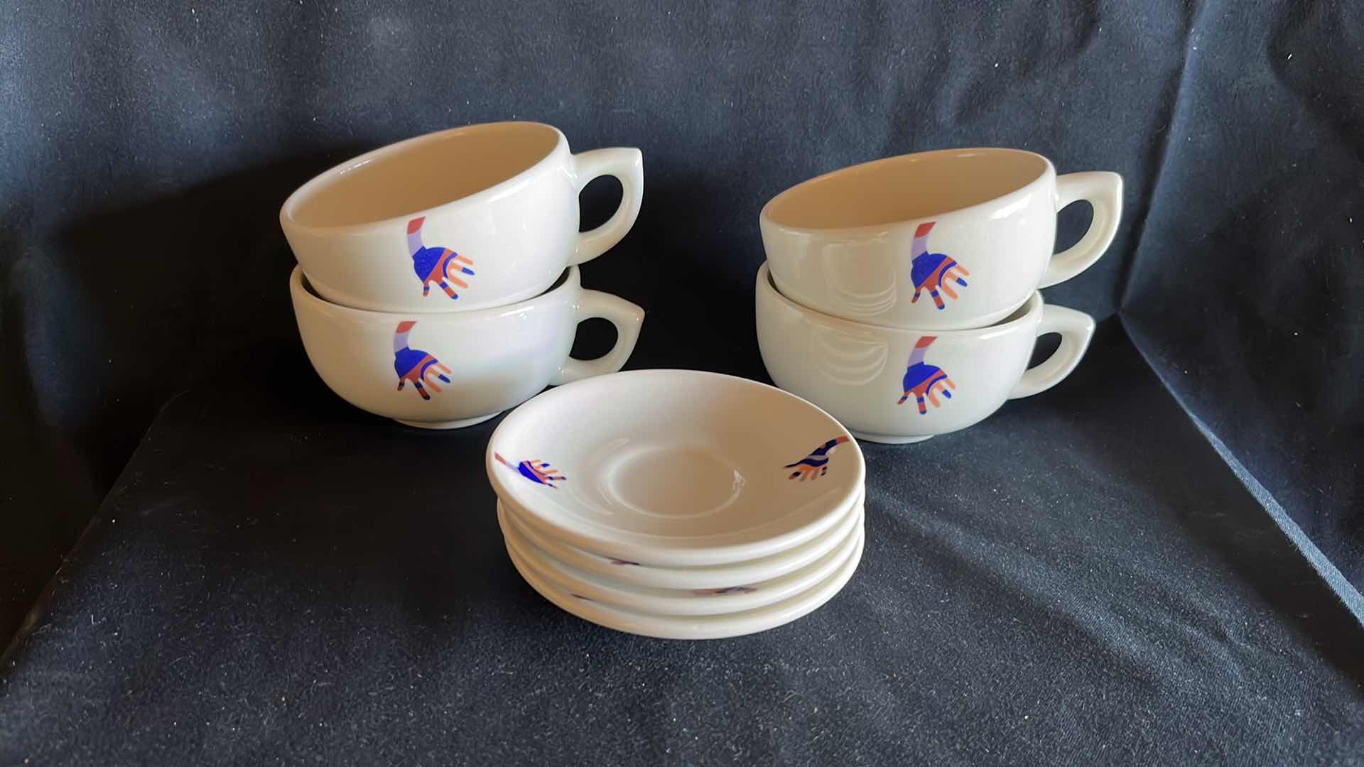 Photo 1 of NEW BUFFALO JUMBO CUPS AND SAUCERS 4.5” X 2.5”, SET OF 4