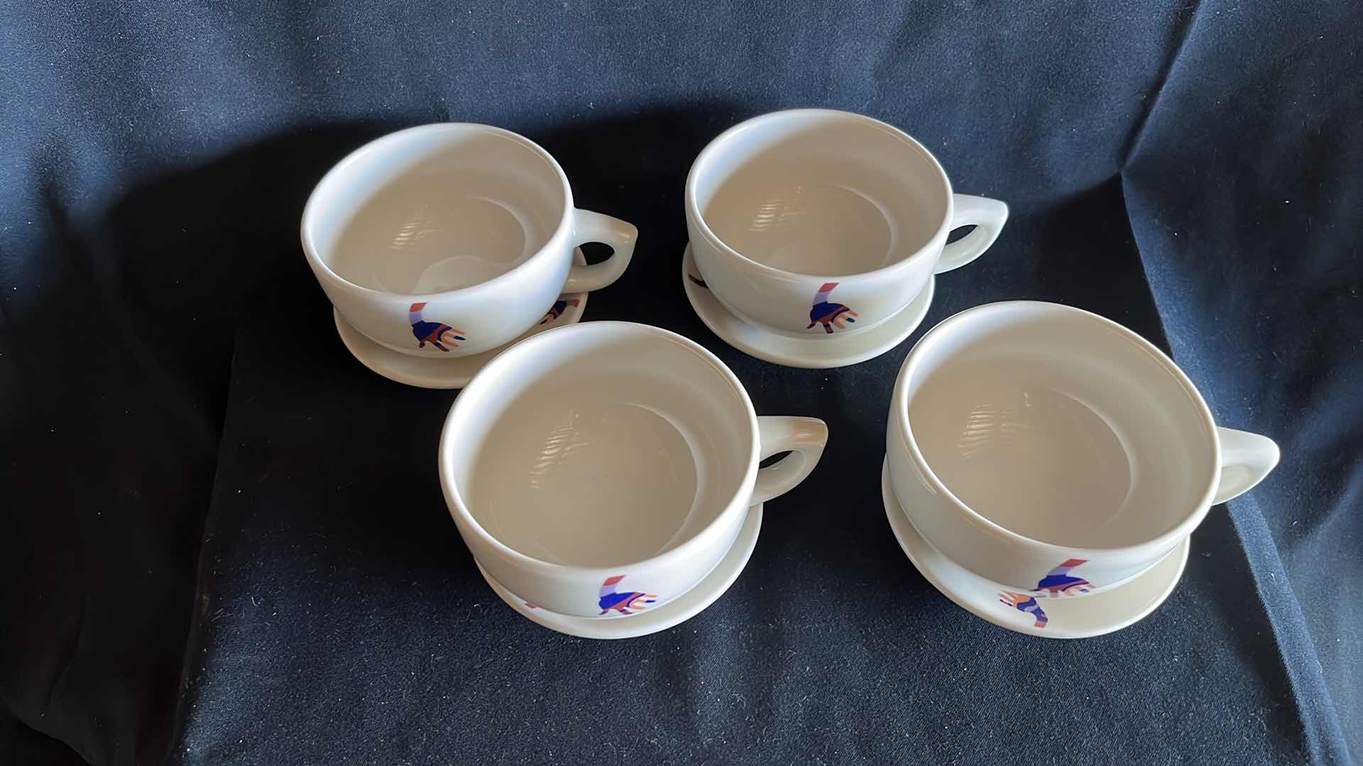 Photo 3 of NEW BUFFALO JUMBO CUPS AND SAUCERS 4.5” X 2.5”, SET OF 4