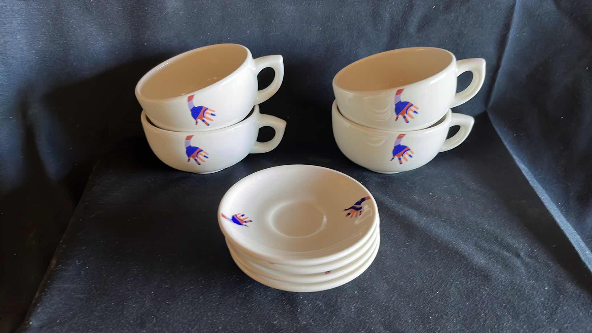 Photo 1 of NEW BUFFALO JUMBO CUPS AND SAUCERS 4.5” X 2.5”, SET OF 4