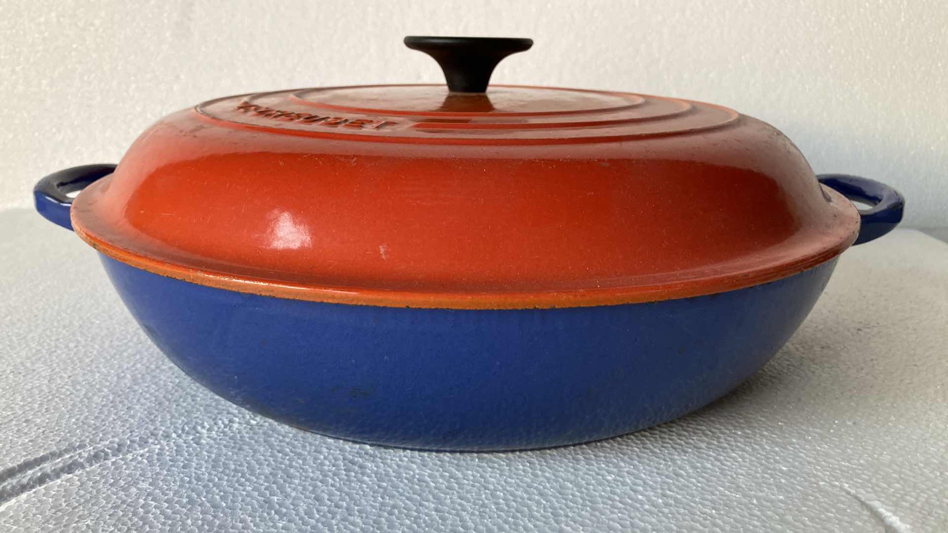 Photo 1 of LE CREUSET 12” TWO TONE PAN W LID