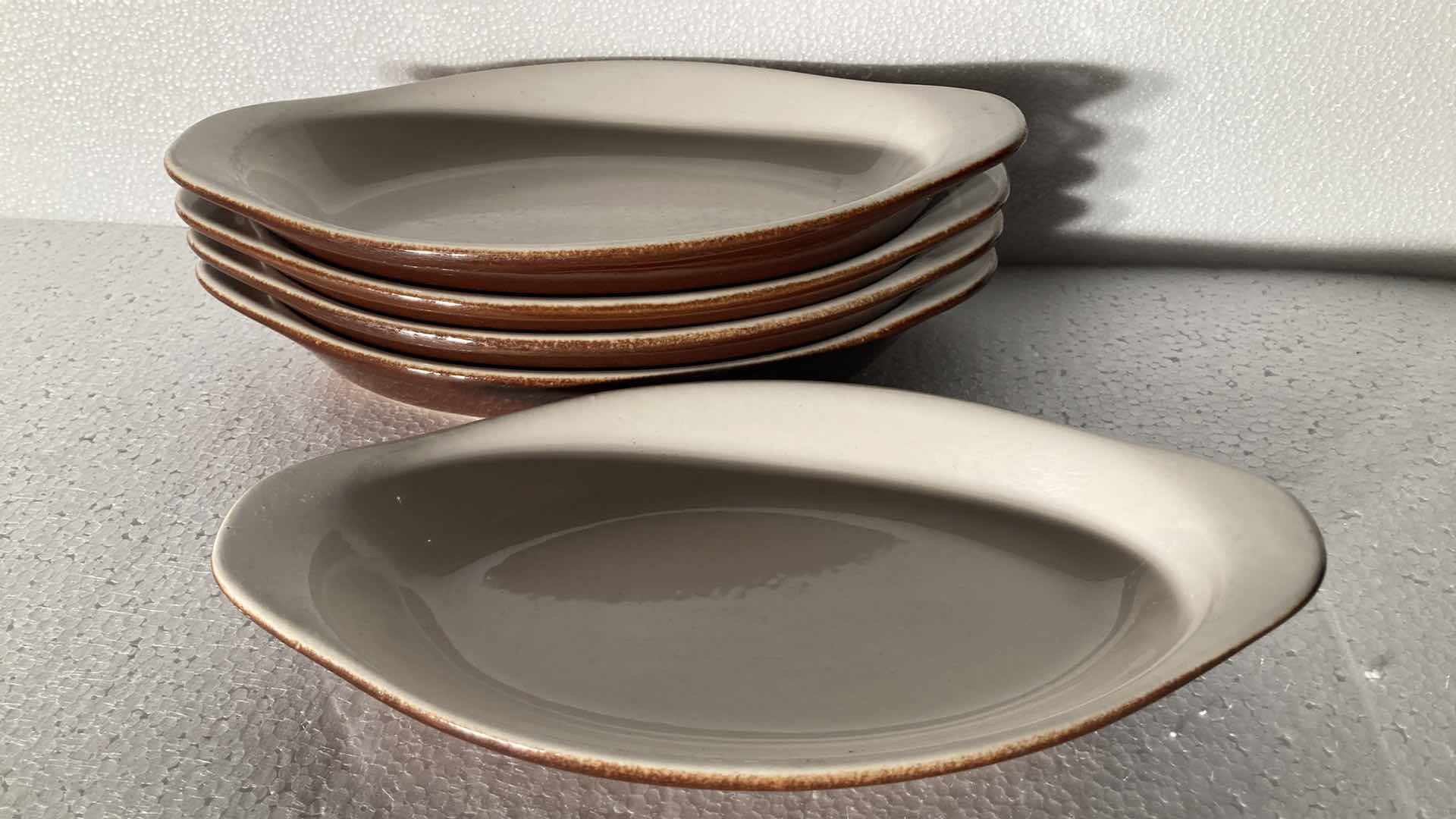Photo 1 of DIVERSIFIED CERAMICS OVAL BROWN DISHES (5) 10” X 5”