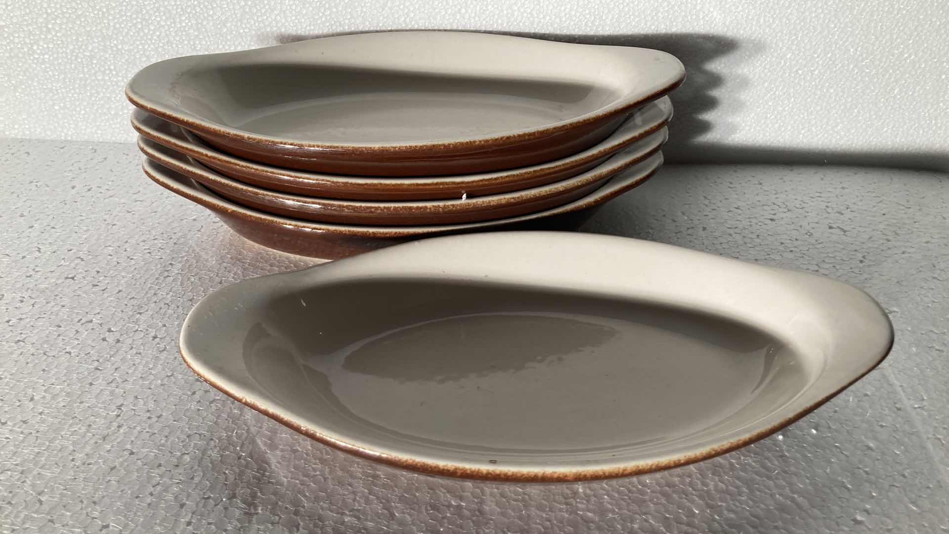 Photo 1 of DIVERSIFIED CERAMICS OVAL BROWN DISHES (5) 10” X 5”