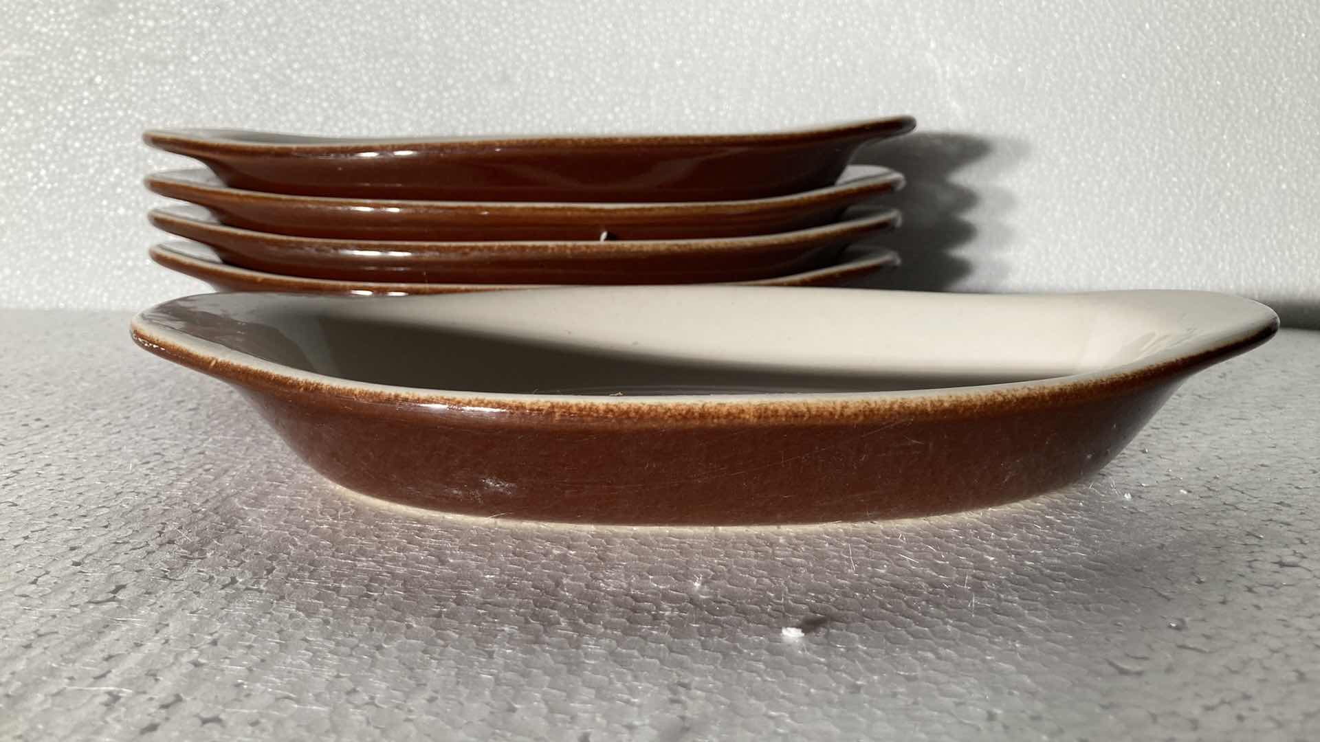 Photo 2 of DIVERSIFIED CERAMICS OVAL BROWN DISHES (5) 10” X 5”