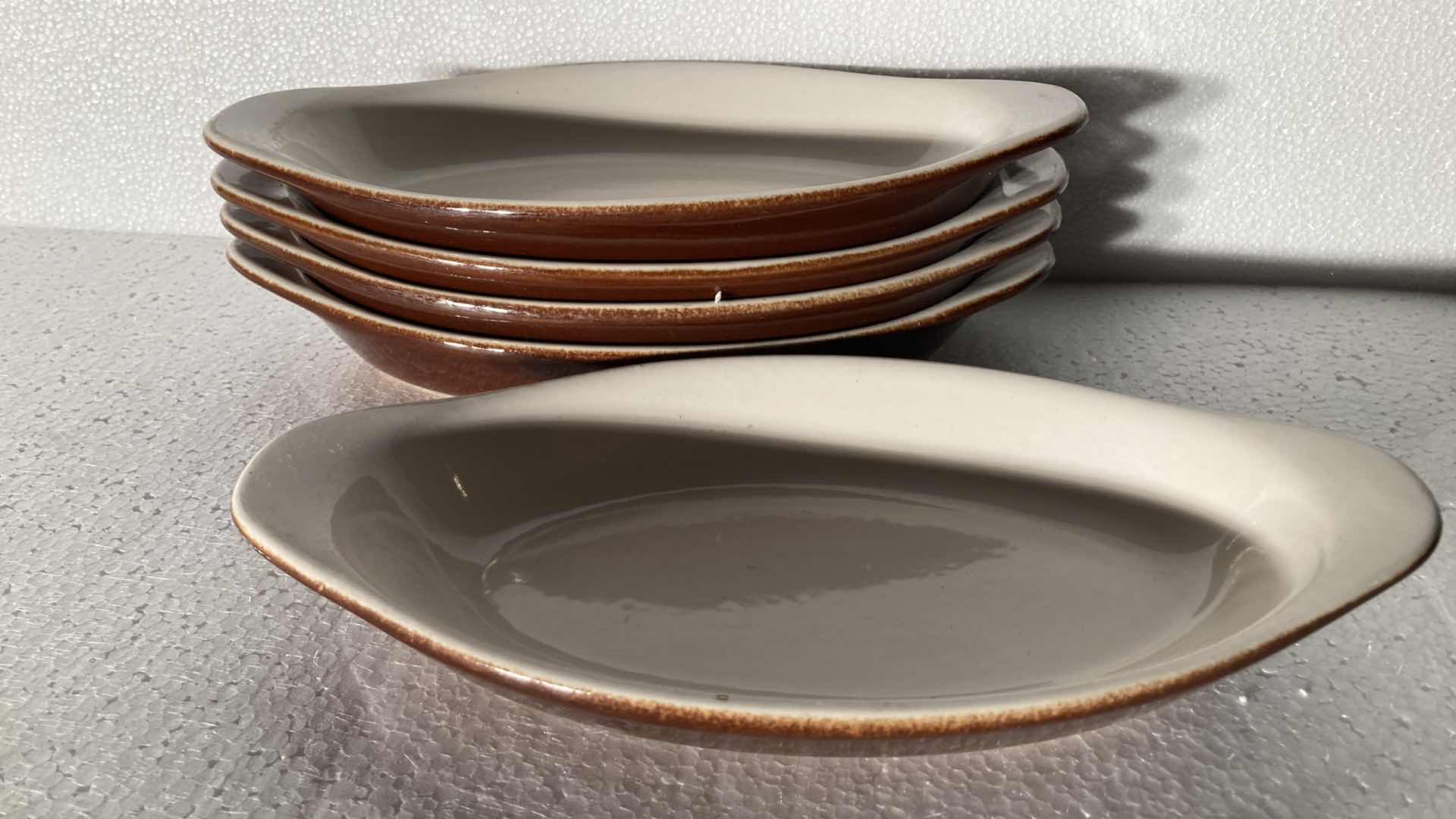 Photo 1 of DIVERSIFIED CERAMICS OVAL BROWN DISHES (5) 10” X 5”