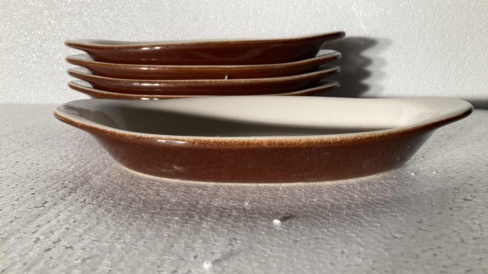 Photo 2 of DIVERSIFIED CERAMICS OVAL BROWN DISHES (5) 10” X 5”