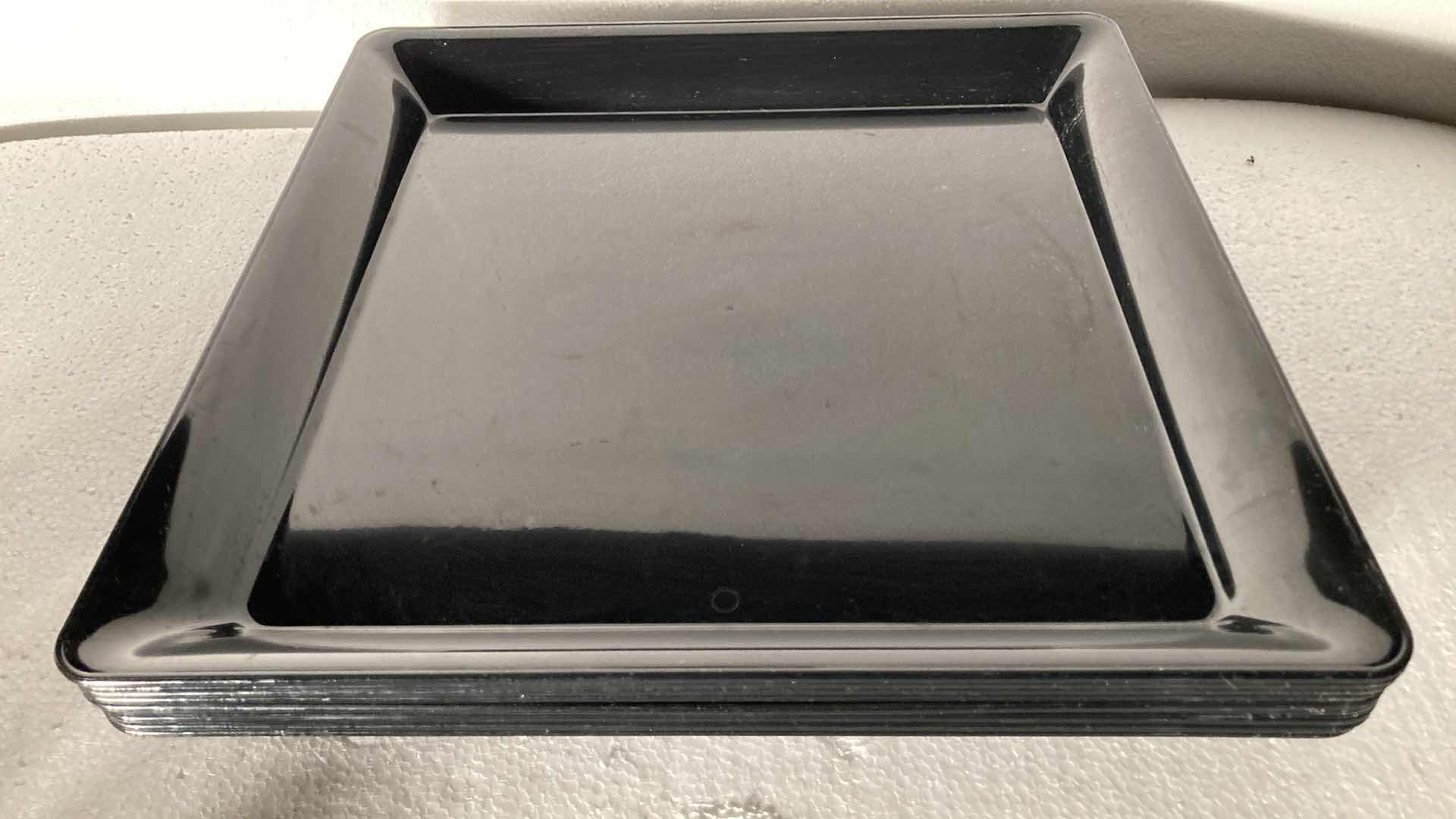 Photo 1 of WADDIGTON NORTH AMERICAN BLACK PLASTIC DISPOSABLE PLATTERS (12) 16” X 16”