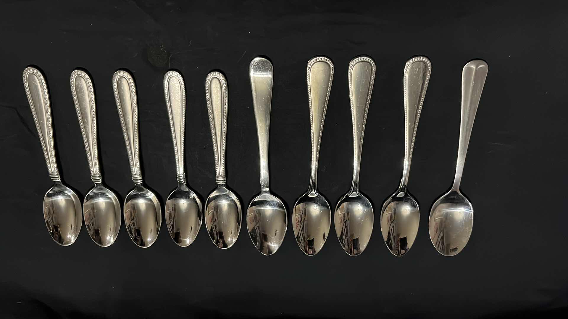 Photo 5 of STAINLESS STEEL FLATWARE, VARIOUS STYLES IN EACH UTENSIL, 10 OF EACH, 4.25” - 9.25” (50 PCS)