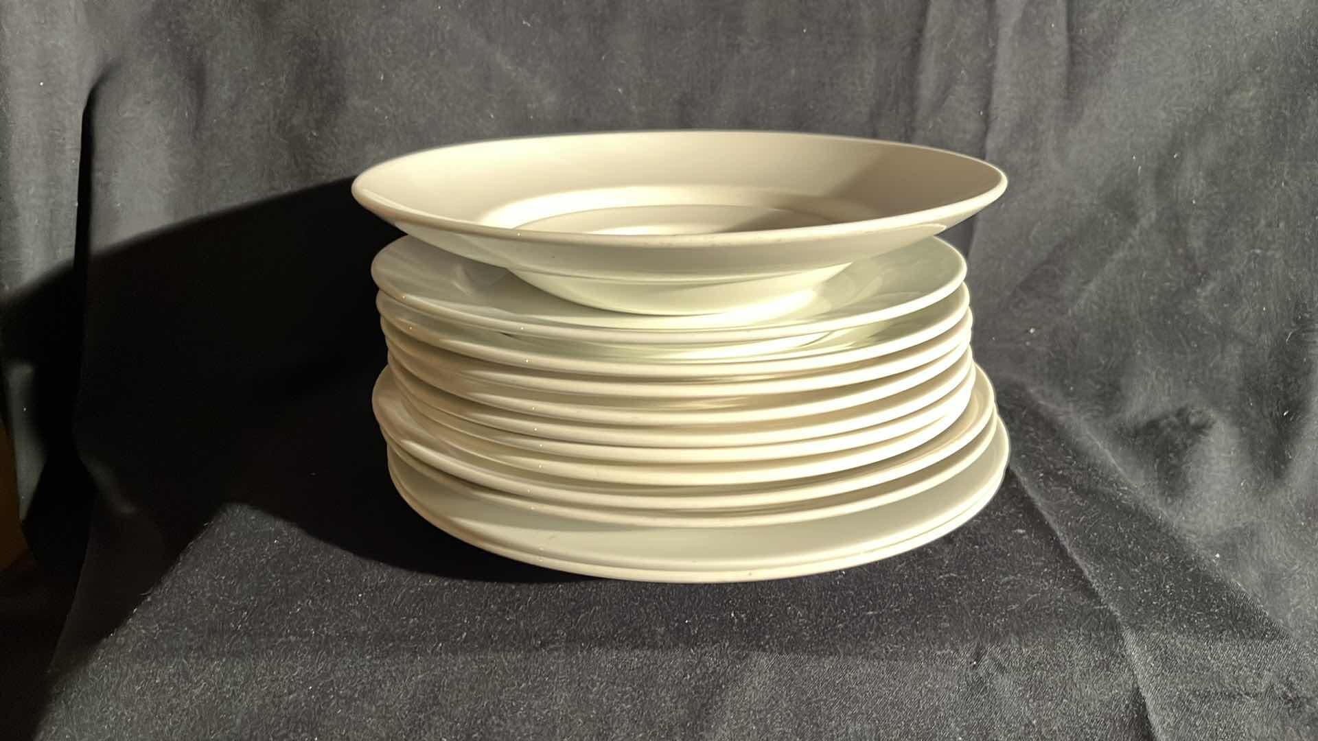 Photo 1 of WHITE PLATES WITH SALAD BOWL SET (13)