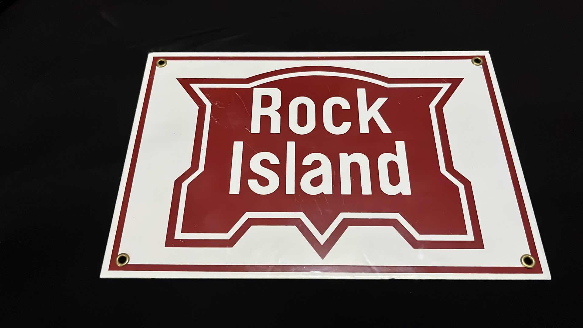 Photo 6 of ROCK ISLAND TRUCKER HAT, TIE PIN & METAL/TIN SIGN 12” X 8”