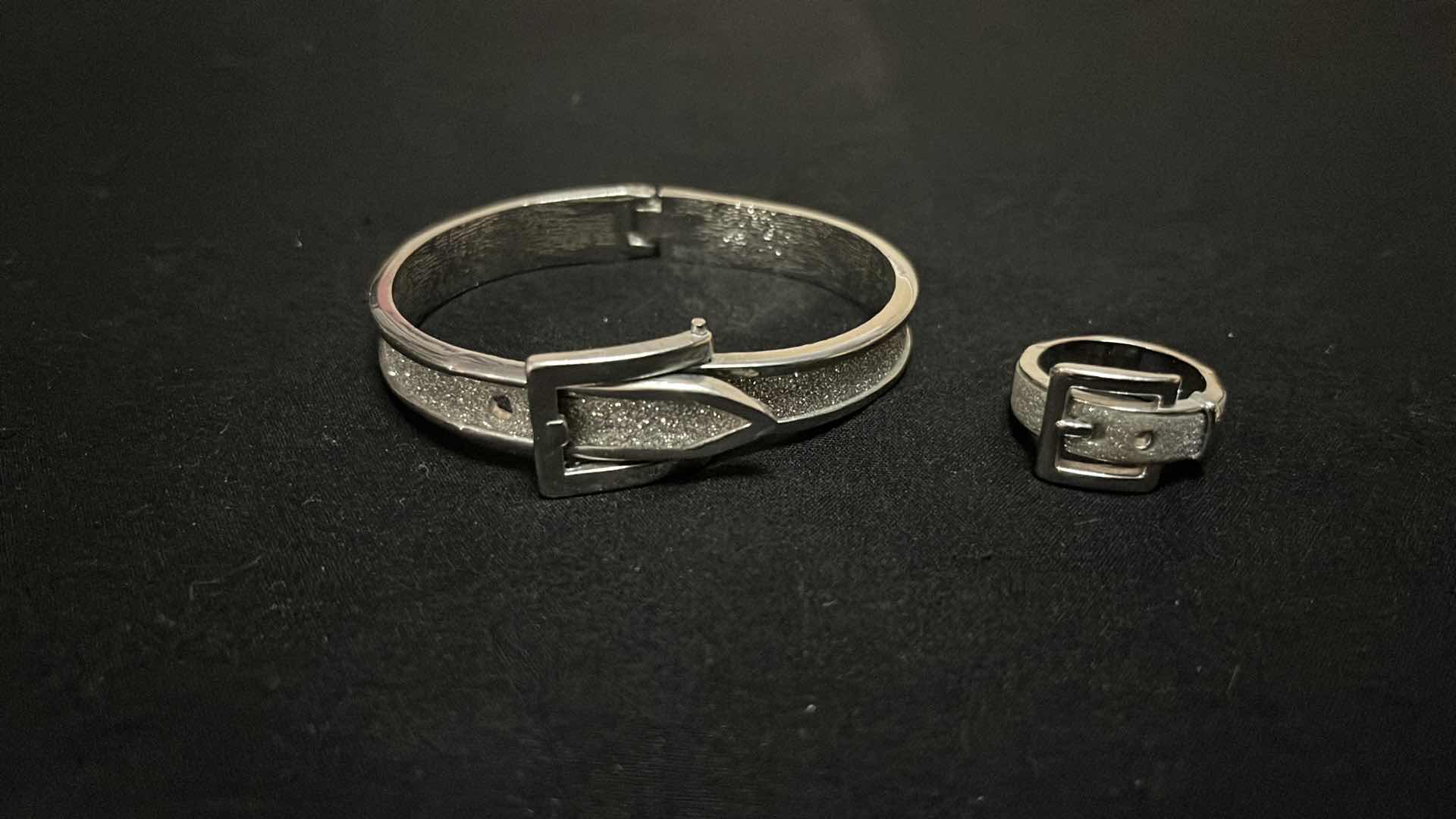 Photo 1 of BELT STYLE COSTUME BRACELET & RING (SIZE 8.5 - 9)