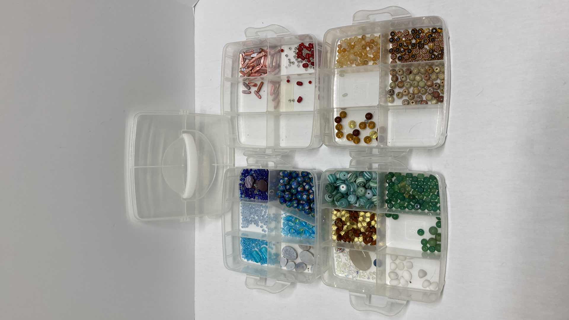 Photo 2 of 4 TIER BEAD CONTAINER W BEADS 6” X 6” H6.5”