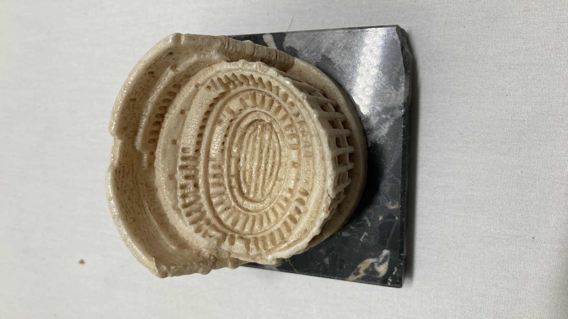 Photo 6 of IVORY HAND CARVED COLOSSEUM MOUNTED ON MARBLE TILE 3” X 3” H2”