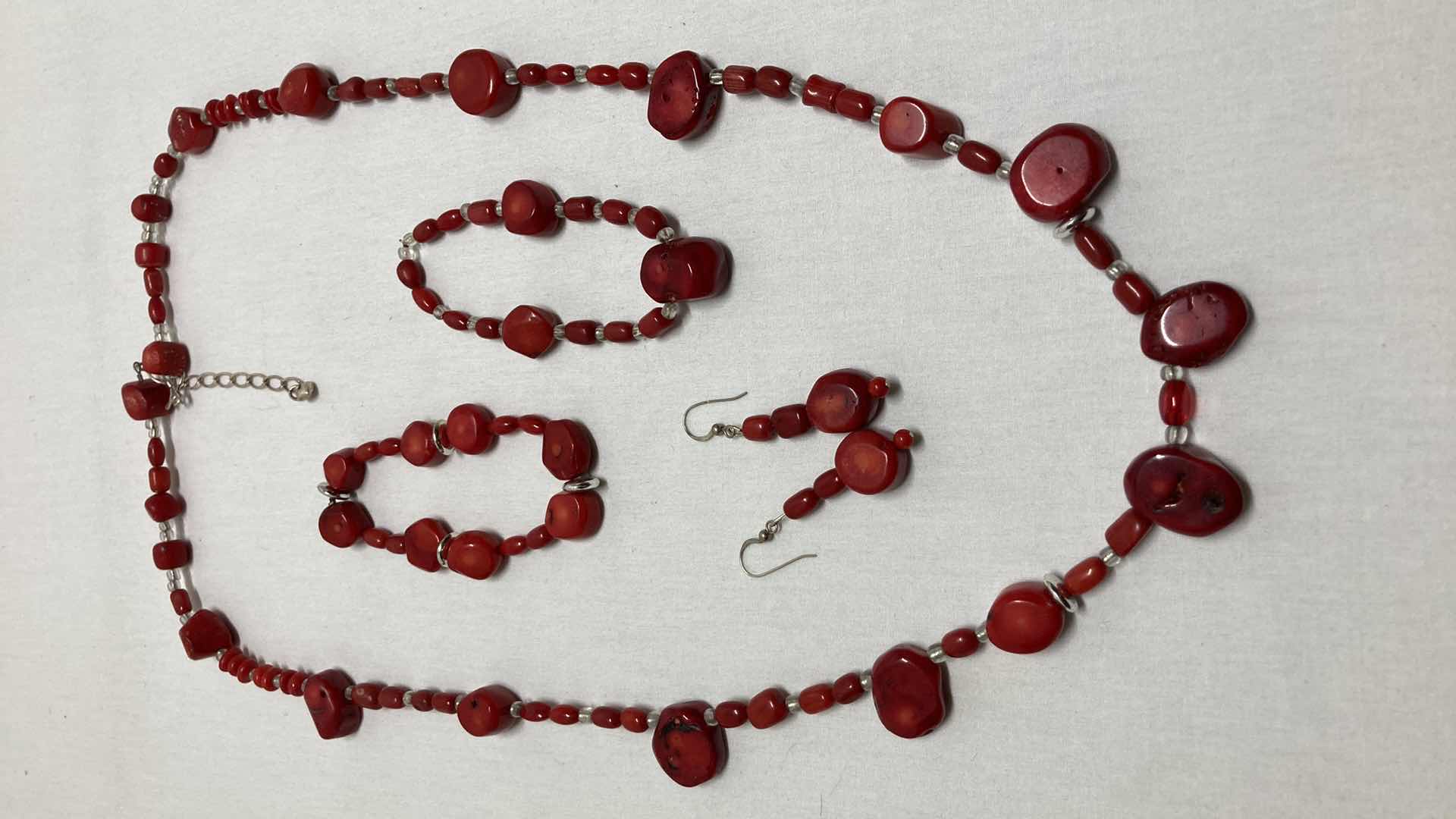 Photo 1 of RED CORAL & BEAD JEWELRY SET (4)