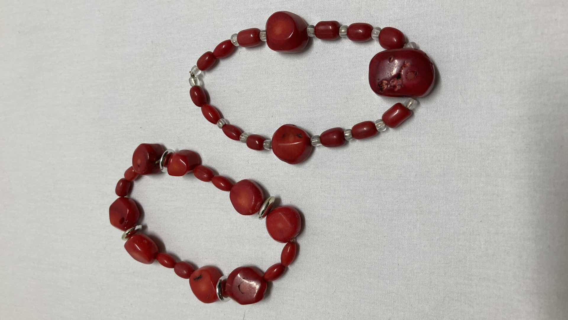 Photo 3 of RED CORAL & BEAD JEWELRY SET (4)