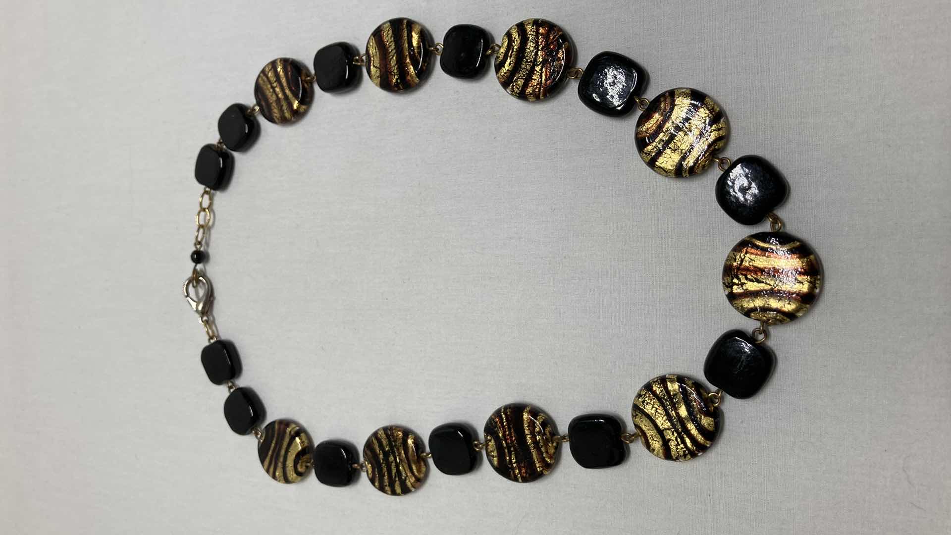 Photo 1 of TIGER IRON & ONYX NECKLACE 21”