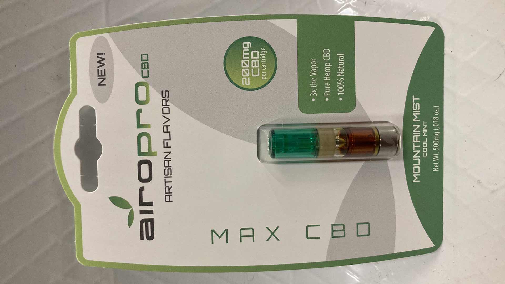 Photo 2 of NEW AIROPRO 200MG CBD OIL CARTRIDGE MOUNTAIN MIST FLAVOR (10)