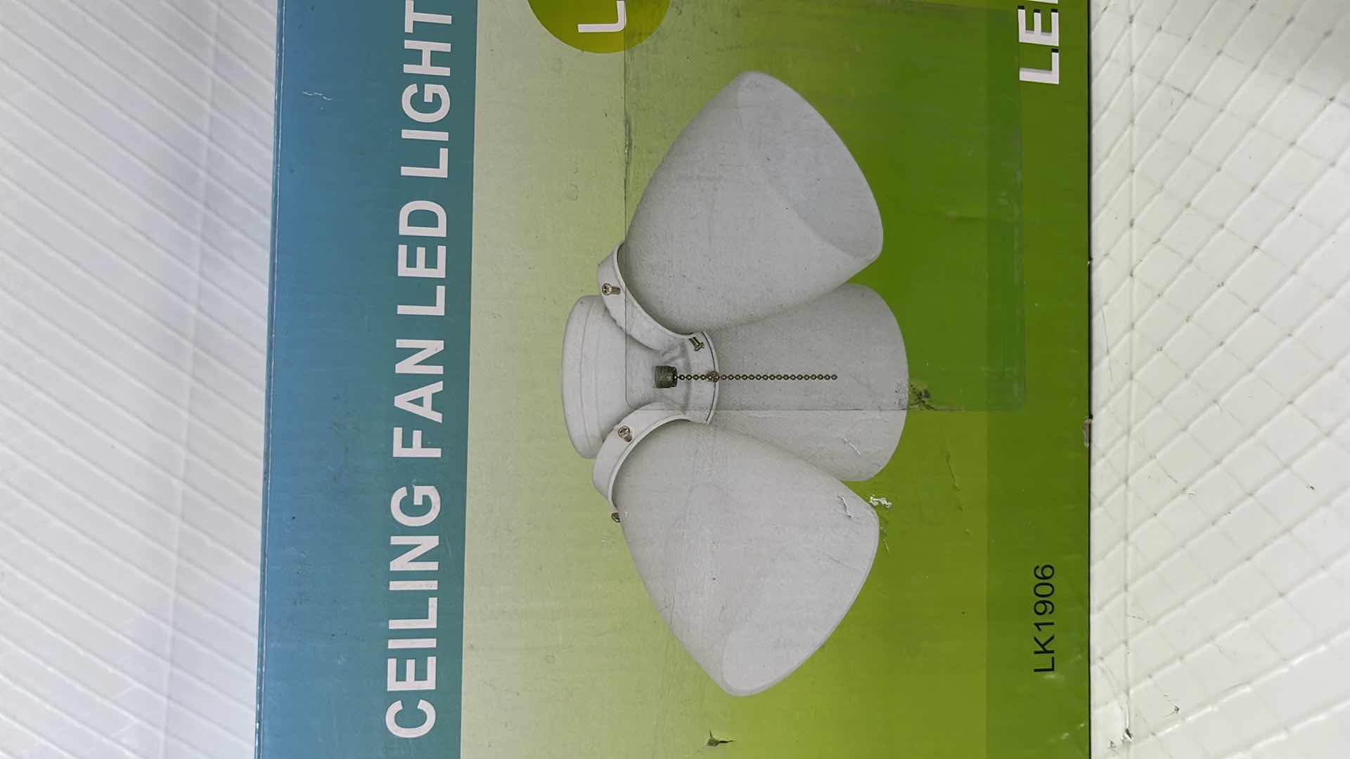 Photo 2 of NEW ELITE CEILING FAN LED LIGHT KIT, 3-LIGHT CLUSTER, WHITE FINISH W FROSTED GLASS (LK1906)