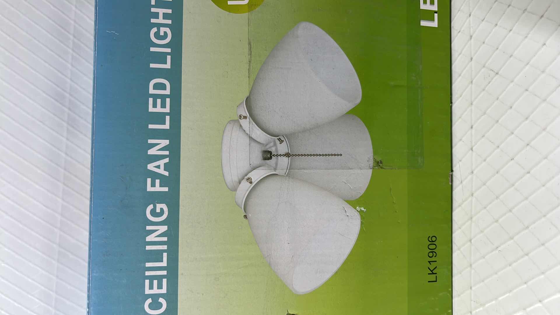 Photo 2 of NEW ELITE CEILING FAN LED LIGHT KIT, 3-LIGHT CLUSTER, WHITE FINISH W FROSTED GLASS (LK1906)