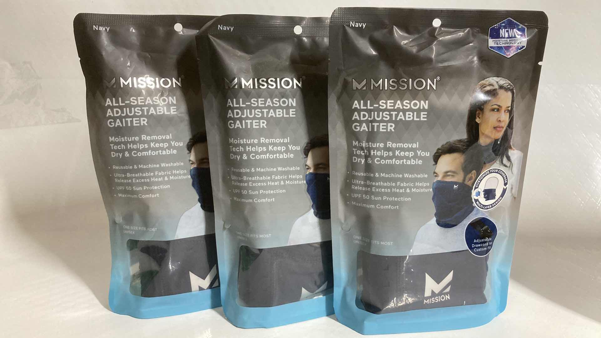 Photo 1 of NEW MISSION ALL SEASON ADJUSTABLE NAVY GAITER (3)