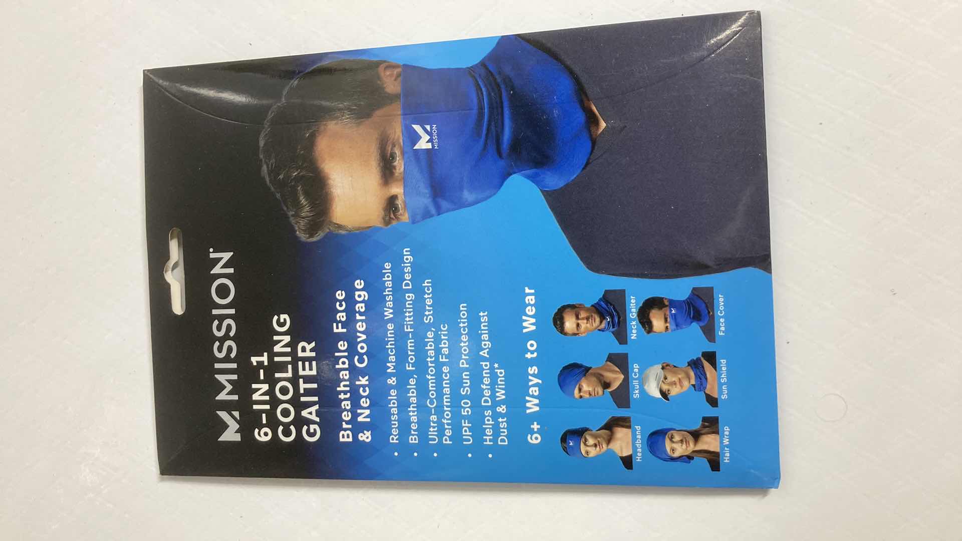 Photo 2 of NEW MISSION 6 IN 1 BLUE COOLING GAITER (3) 9” X 10.5”