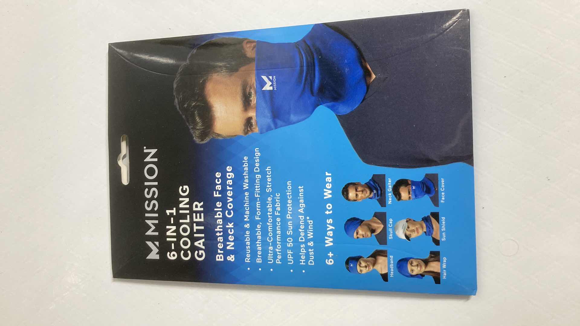 Photo 2 of NEW MISSION 6 IN 1 BLUE COOLING GAITER (3) 9” X 10.5”