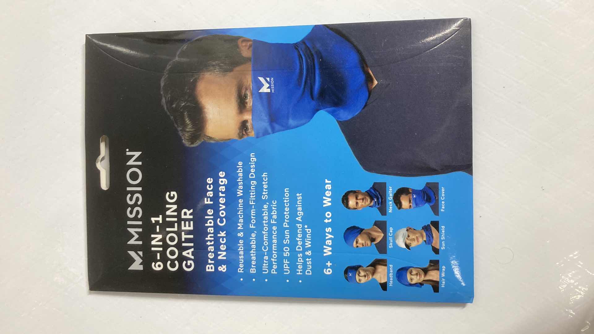 Photo 2 of NEW MISSION 6 IN 1 BLUE COOLING GAITER (3) 9” X 10.5”