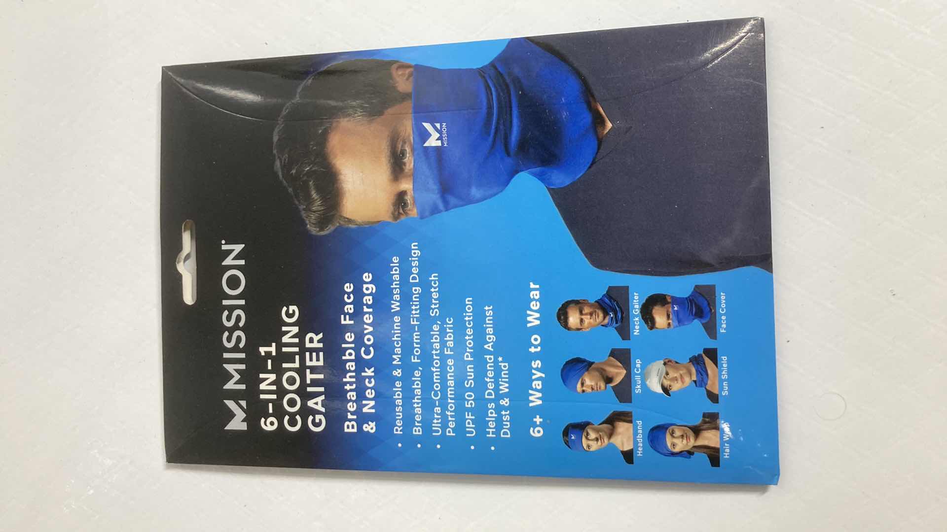 Photo 2 of NEW MISSION 6 IN 1 BLUE COOLING GAITER (3) 9” X 10.5”