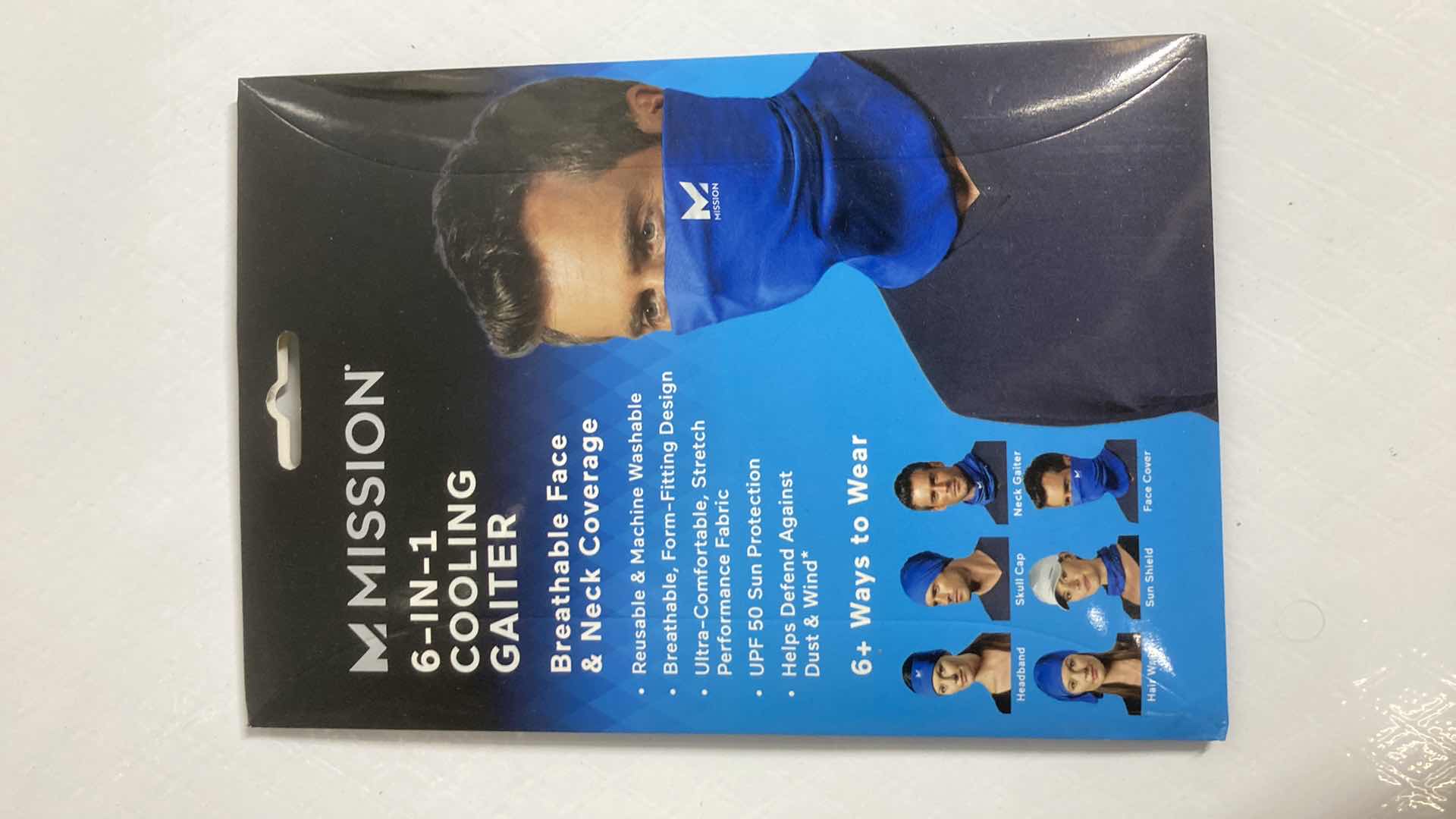 Photo 2 of NEW MISSION 6 IN 1 BLUE COOLING GAITER (3) 9” X 10.5”