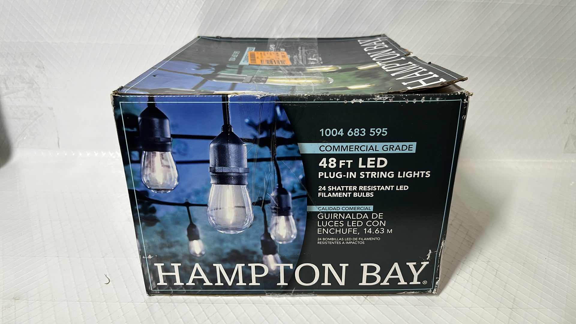 Photo 6 of HAMPTON BAY 48 FT COMMERCIAL GRADE LED PLUG-IN STRING LIGHTS, W 24 SHATTER RESISTANT FILAMENT BULBS (1004683595)