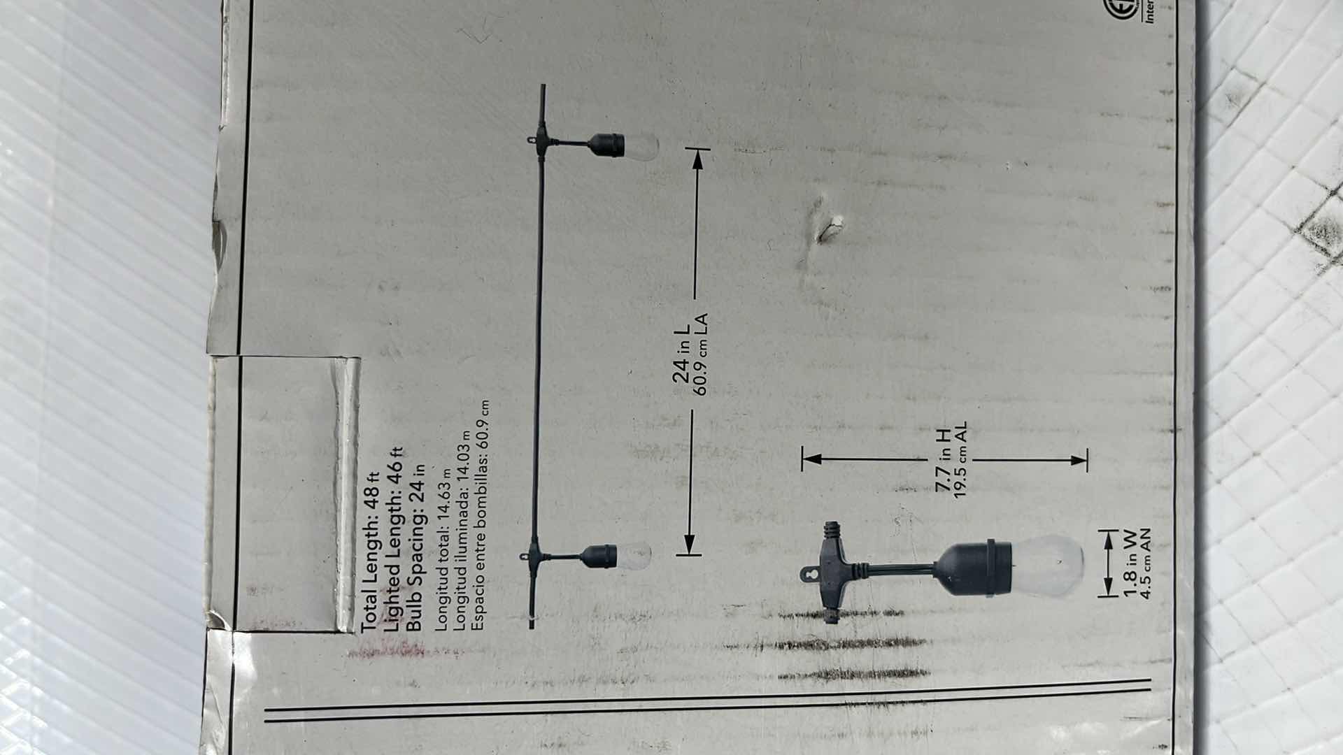 Photo 4 of HAMPTON BAY 48 FT COMMERCIAL GRADE LED PLUG-IN STRING LIGHTS, W 24 SHATTER RESISTANT FILAMENT BULBS (1004683595)