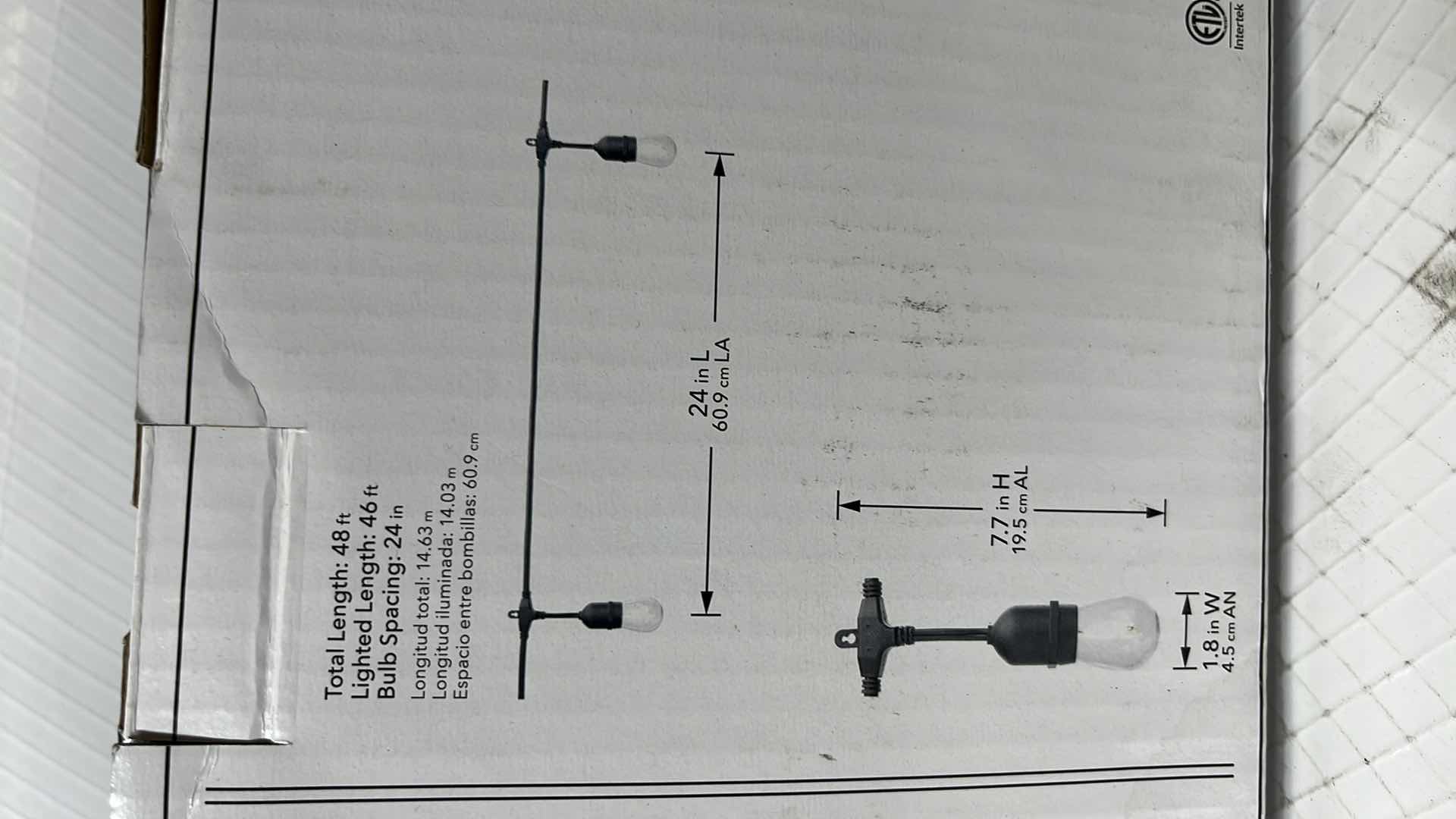 Photo 5 of HAMPTON BAY 48 FT COMMERCIAL GRADE LED PLUG-IN STRING LIGHTS, W 24 SHATTER RESISTANT FILAMENT BULBS (1004683595)