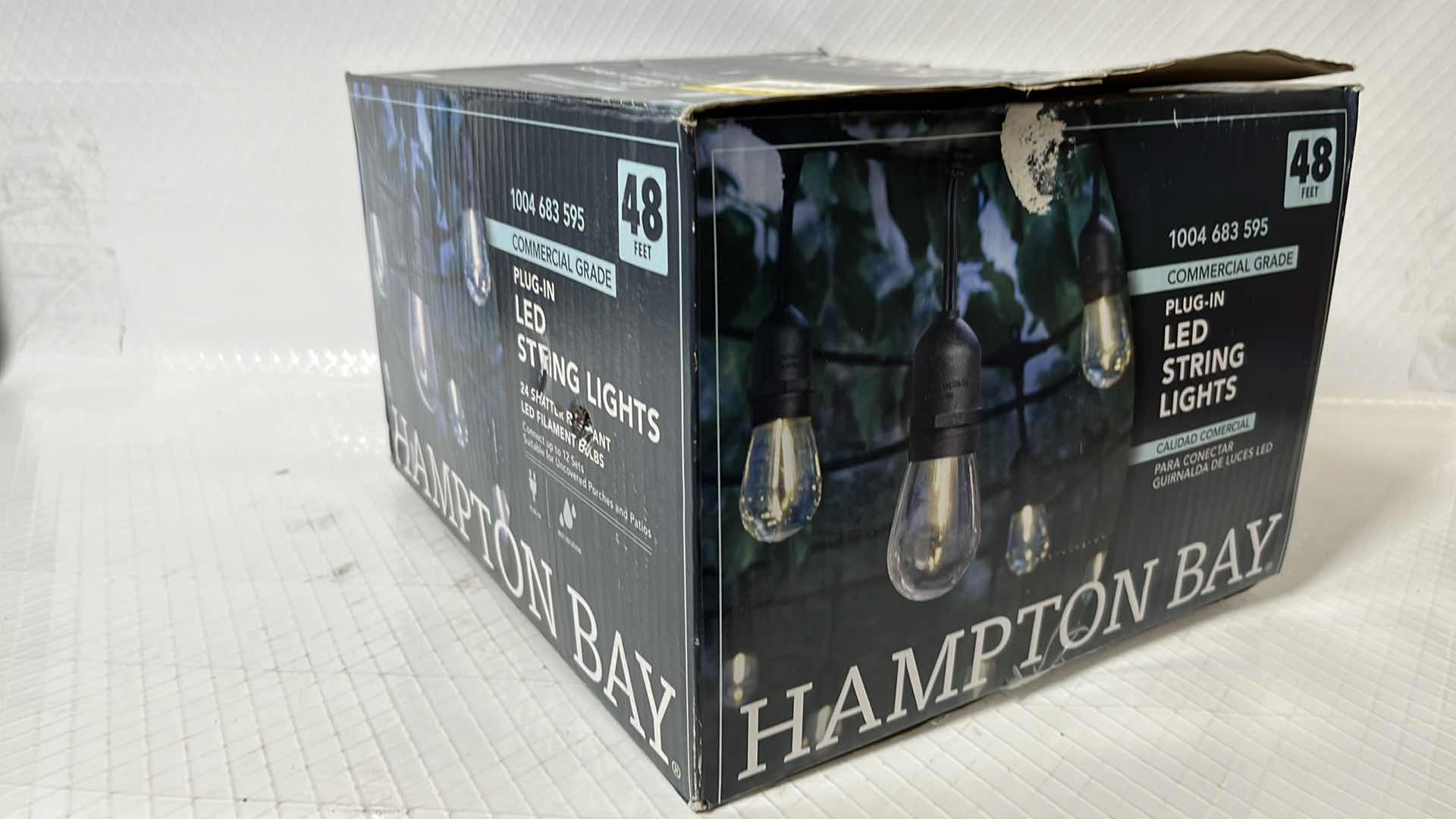 Photo 7 of HAMPTON BAY 48 FT COMMERCIAL GRADE LED PLUG-IN STRING LIGHTS, W 24 SHATTER RESISTANT FILAMENT BULBS (1004683595)