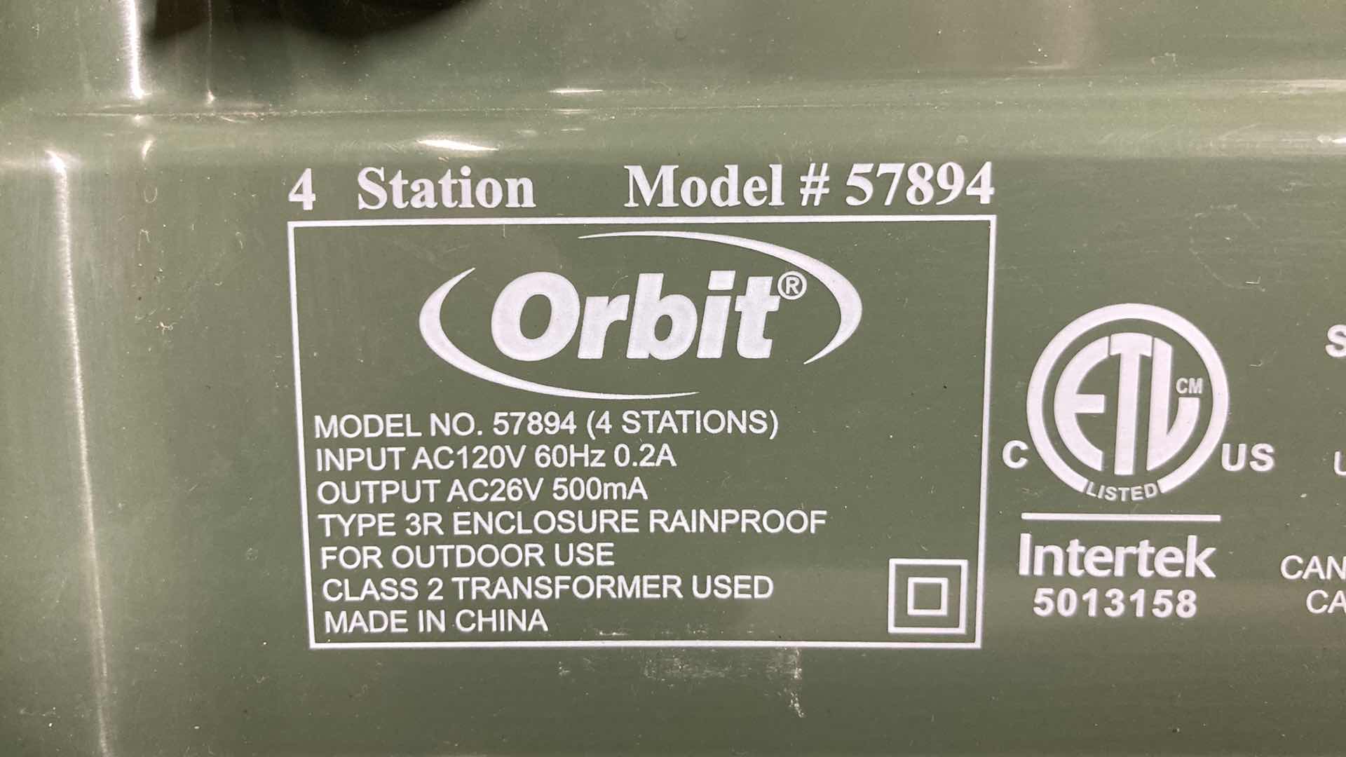 Photo 7 of NEW ORBIT EASY SET LOGIC 4 STATION SPRINKLER TIMER MODEL 57894