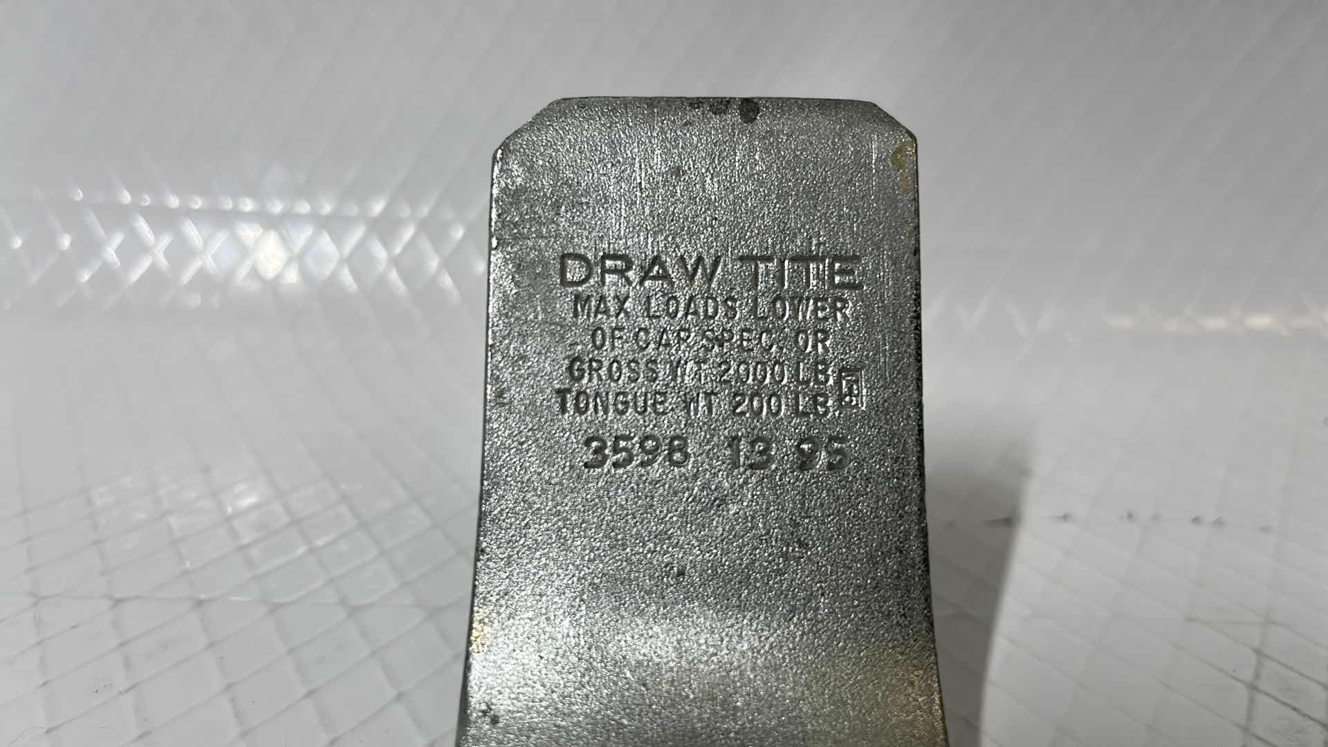 Photo 3 of DRAW-TITE ZINC DRAWBAR KIT, GROSS WT 2000LB TONGUE WT 200LB (3593)