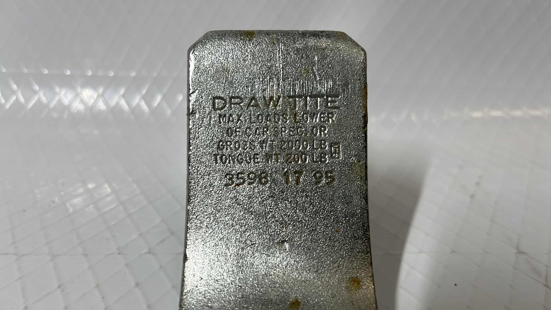 Photo 3 of DRAW-TITE ZINC DRAWBAR KIT, GROSS WT 2000LB TONGUE WT 200LB (3593)