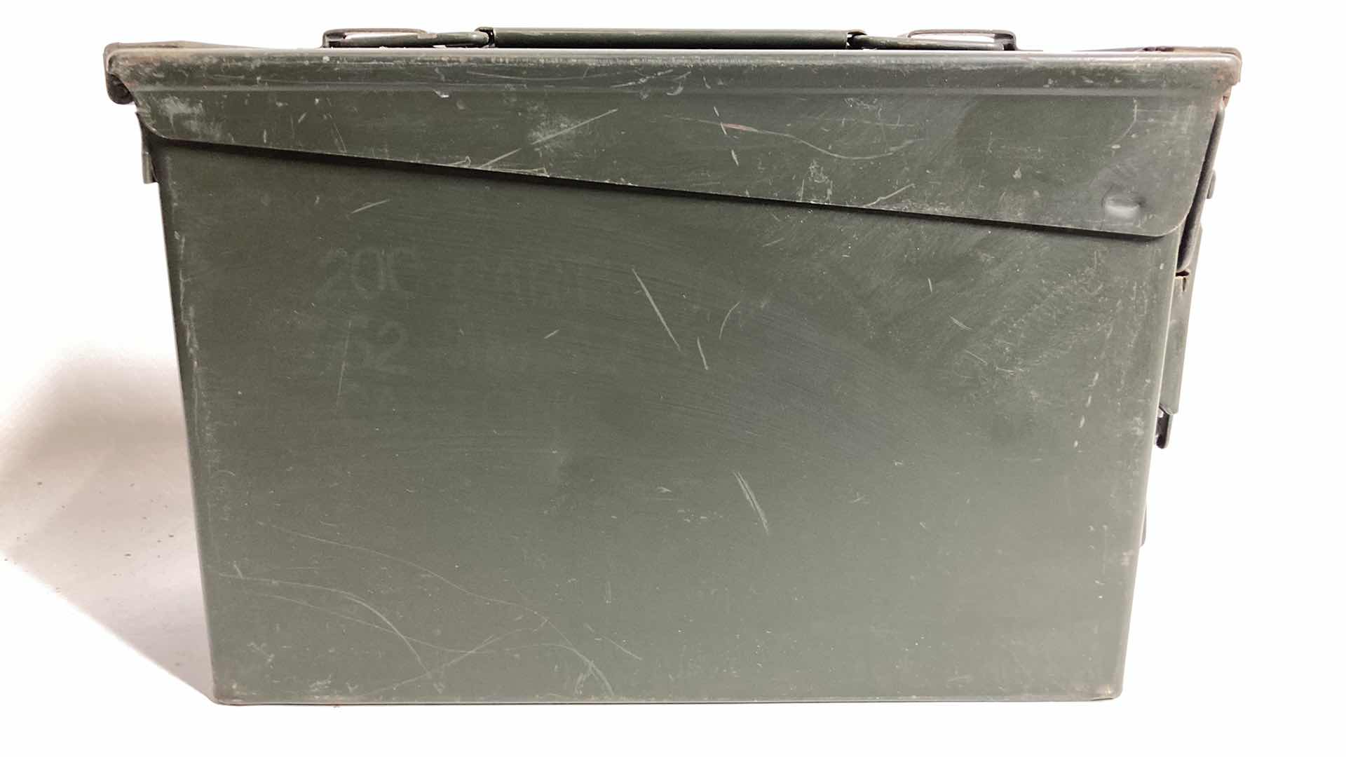 Photo 3 of STEEL AMMO STORAGE BOX W 38CAL PROJECTILES (APPROX 18LBS) 4” X 11” H7”