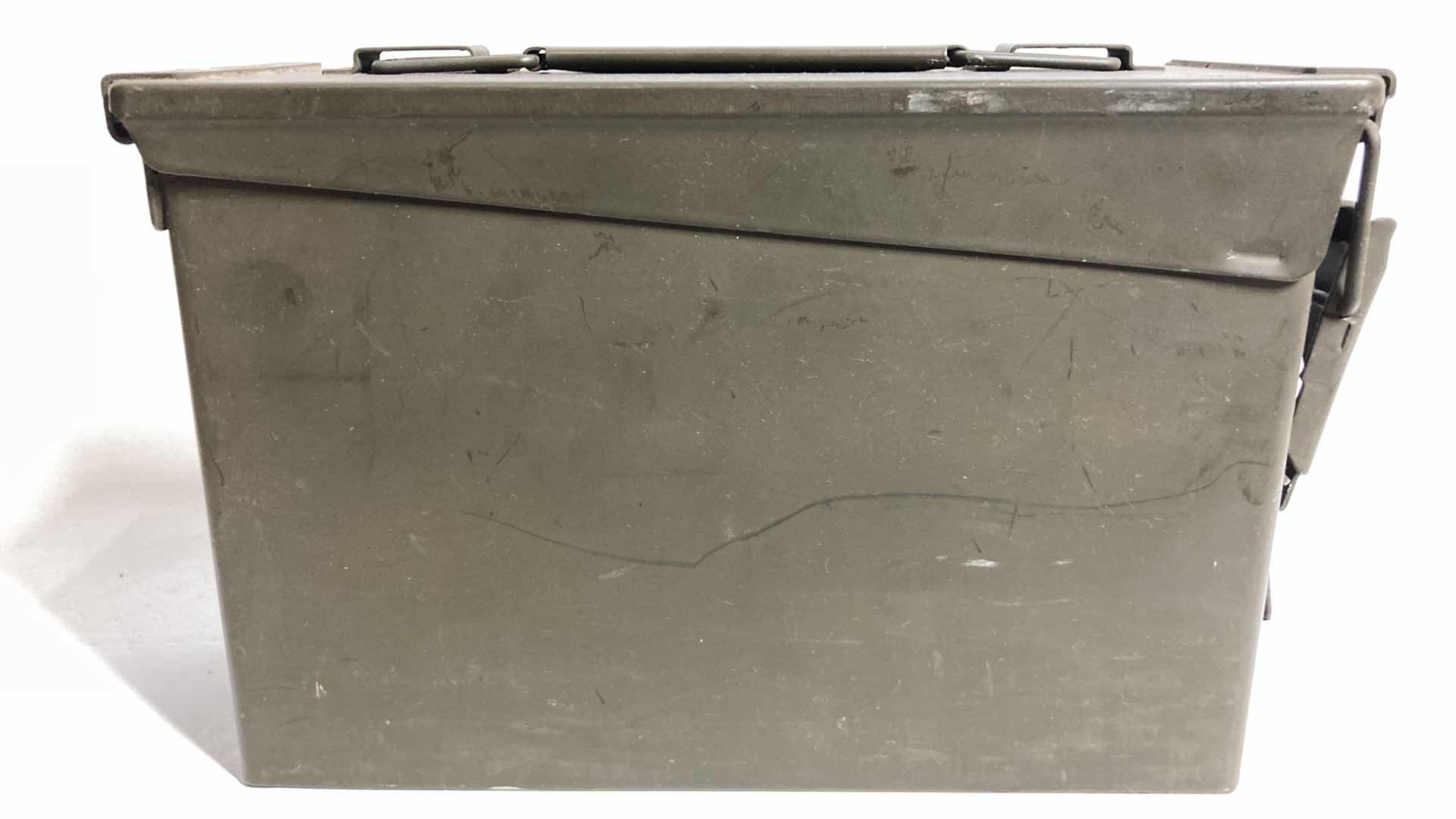 Photo 3 of STEEL AMMO STORAGE BOX W 38CAL PROJECTILES (APPROX 41LBS) 4” X 11” H7”