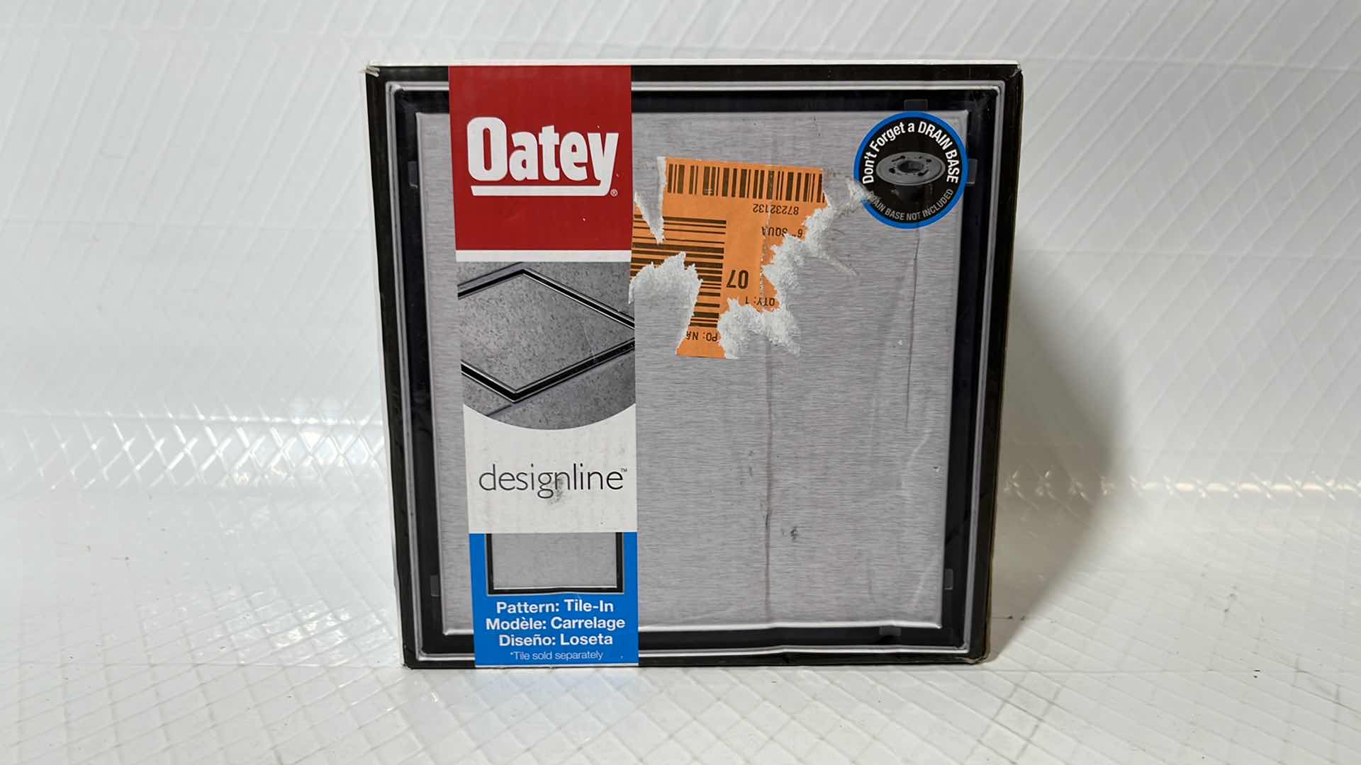 Photo 1 of NEW OATEY DESIGNLINE 6” x 6” SQUARE DRAIN GRATE, TILE-IN DRAIN KIT