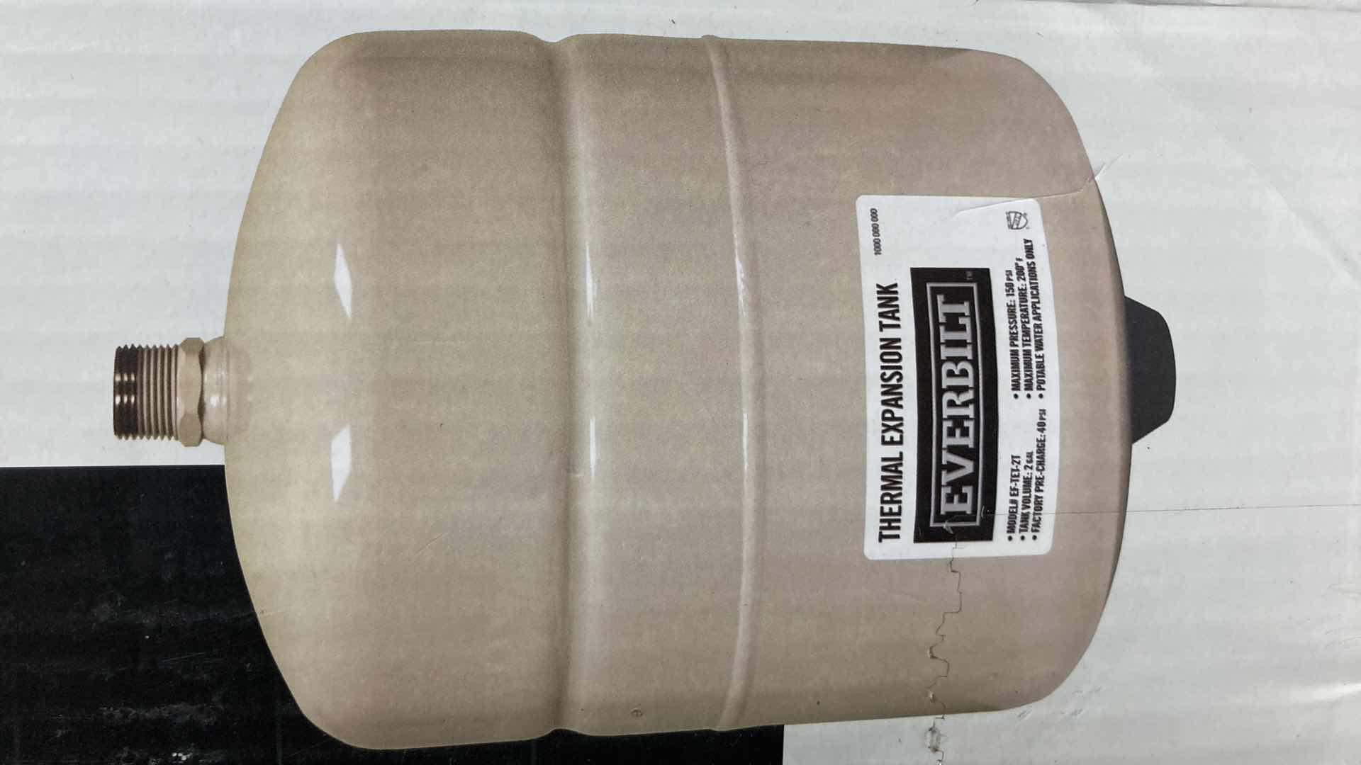 Photo 2 of NEW EVERBILT THERMAL EXPANSION TANK 2GAL MODEL 1003064927