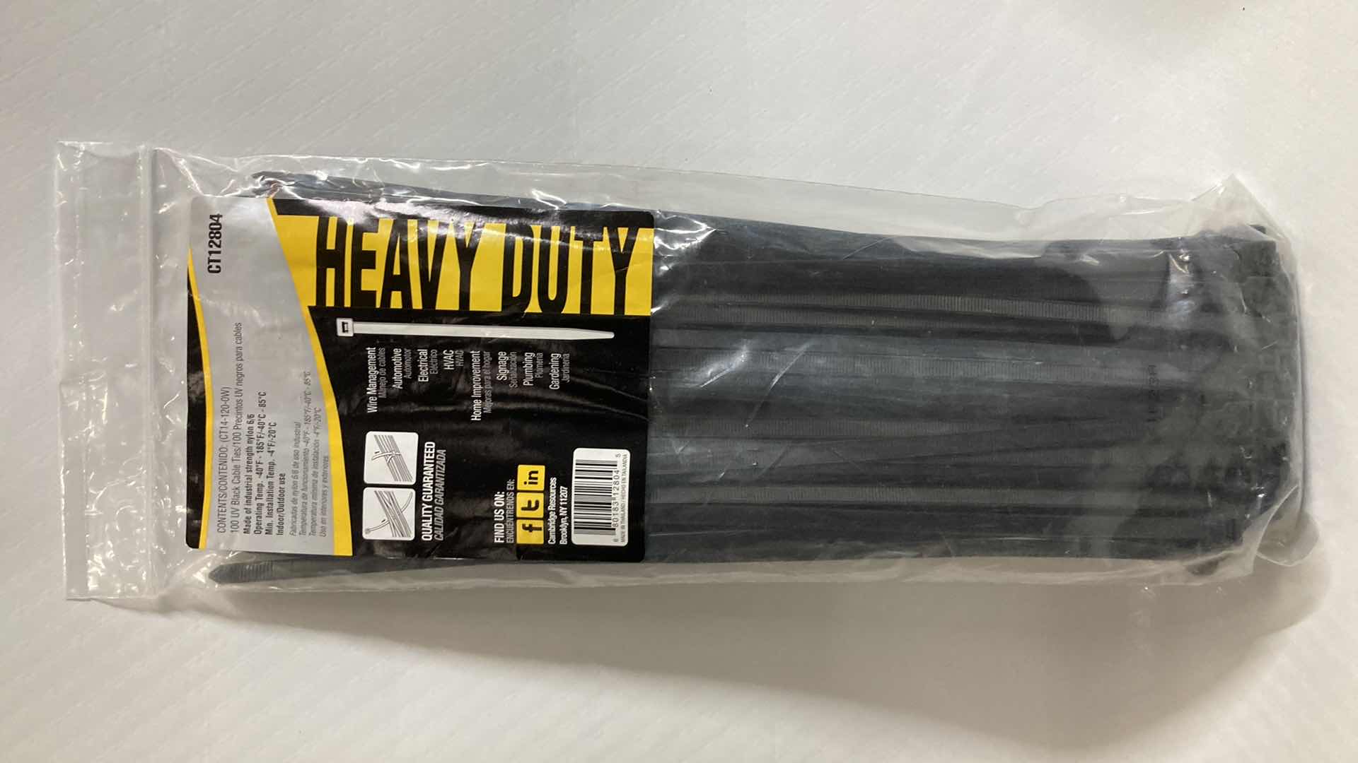 Photo 2 of NEW CAMBRIDGE ZIPITS HEAVY DUTY 14” CABLE ZIP TIES 100PCS (2)