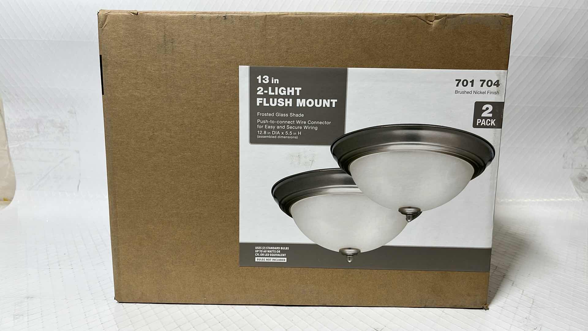 Photo 1 of NEW 13” 2-LIGHT FLUSH MOUNT 2-PACK, BRUSHED NICKEL FINISH (701 704)