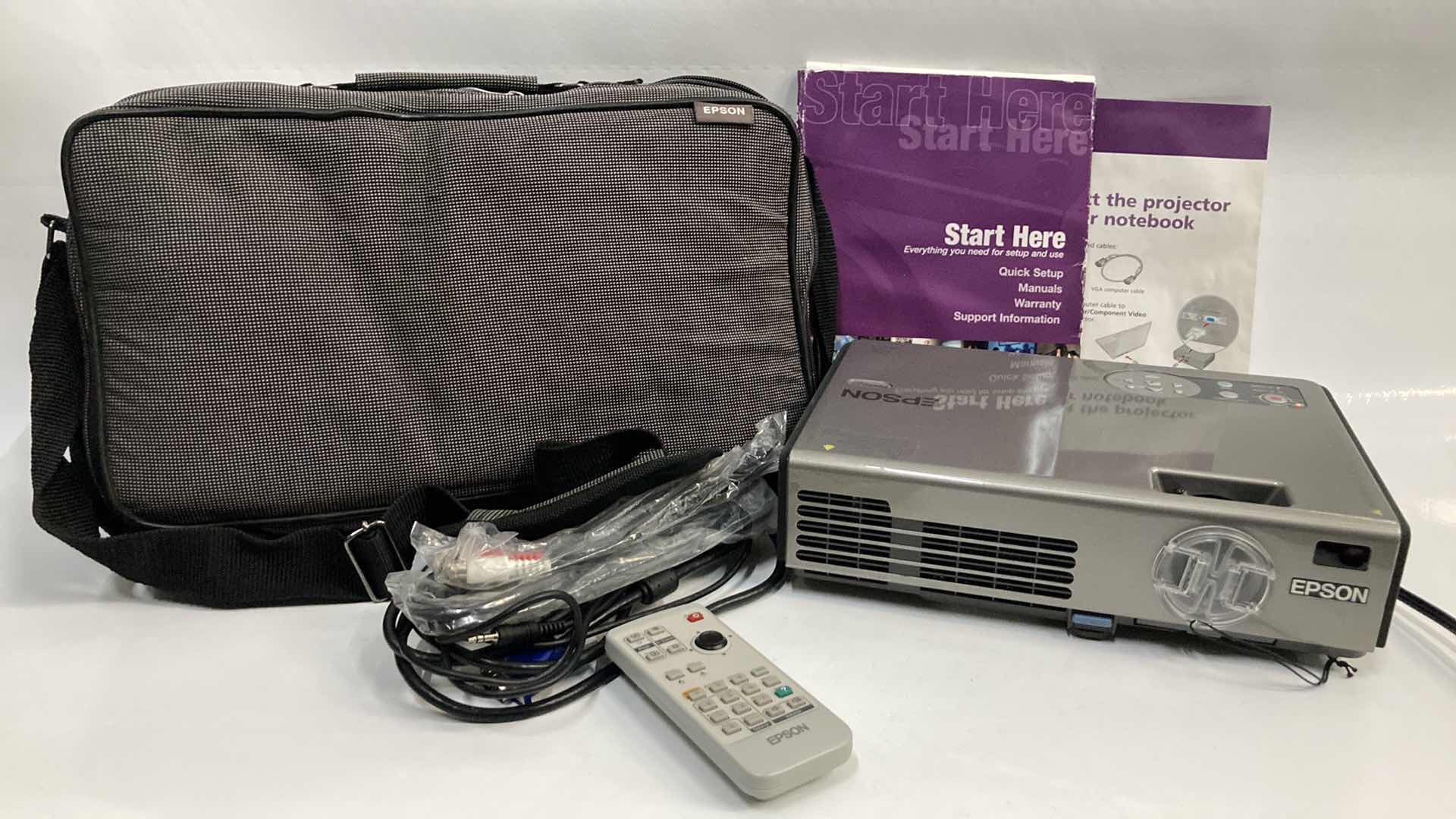 Photo 1 of EPSON LCD PROJECTOR MODEL EMP-740 W REMOTE & BAG