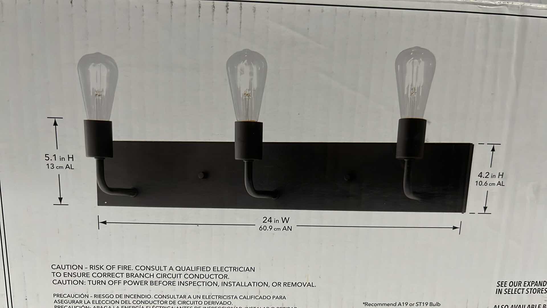 Photo 3 of NEW HAMPTON BAY NORTHVALE 3-LIGHT VANITY FIXTURE, MATTE BLACK FINISH (1006 433 122)