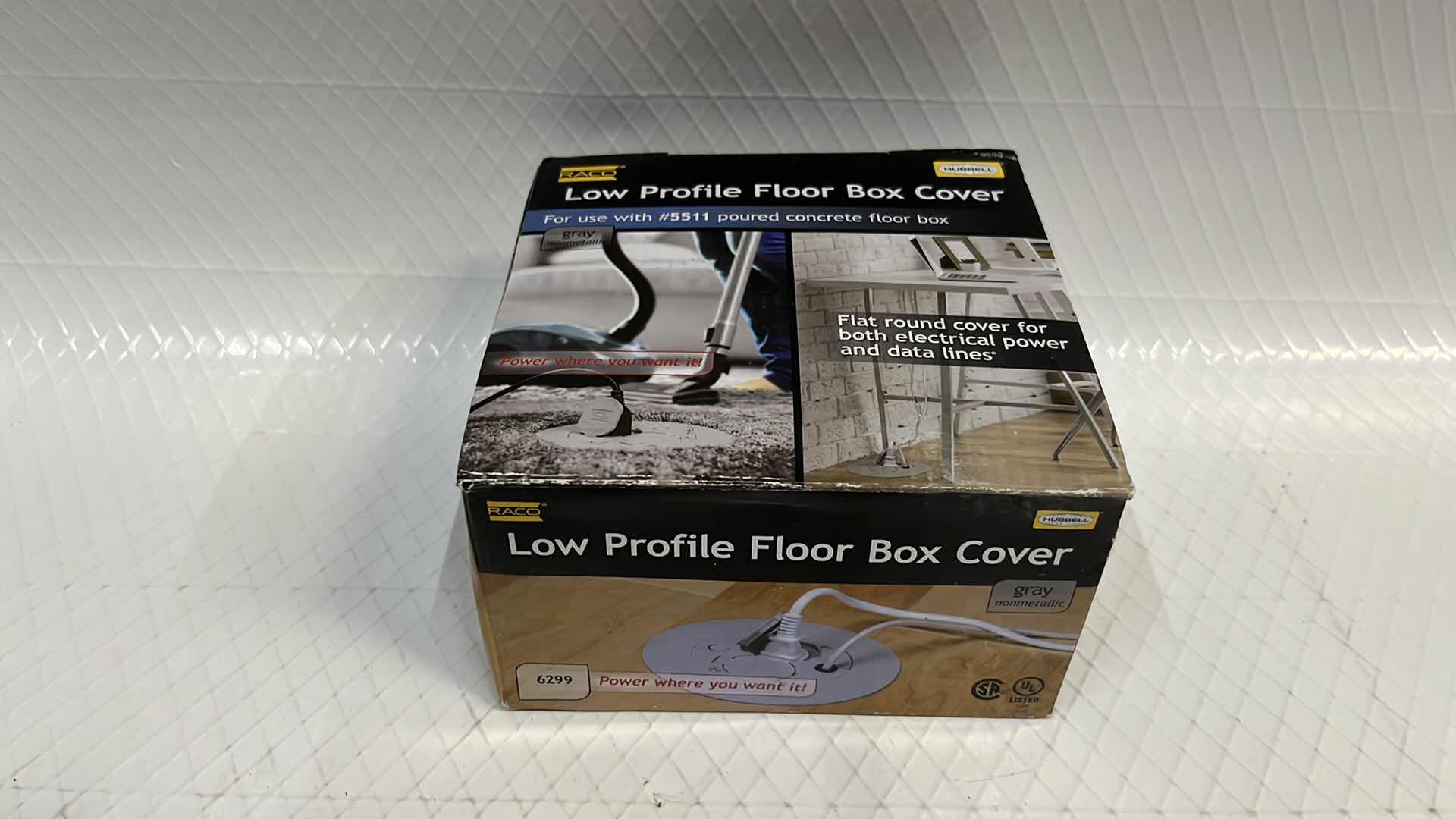 Photo 2 of NEW HUBBELL-RACO LOW PROFILE FLOOR BOX COVER, GRAY (#6299)