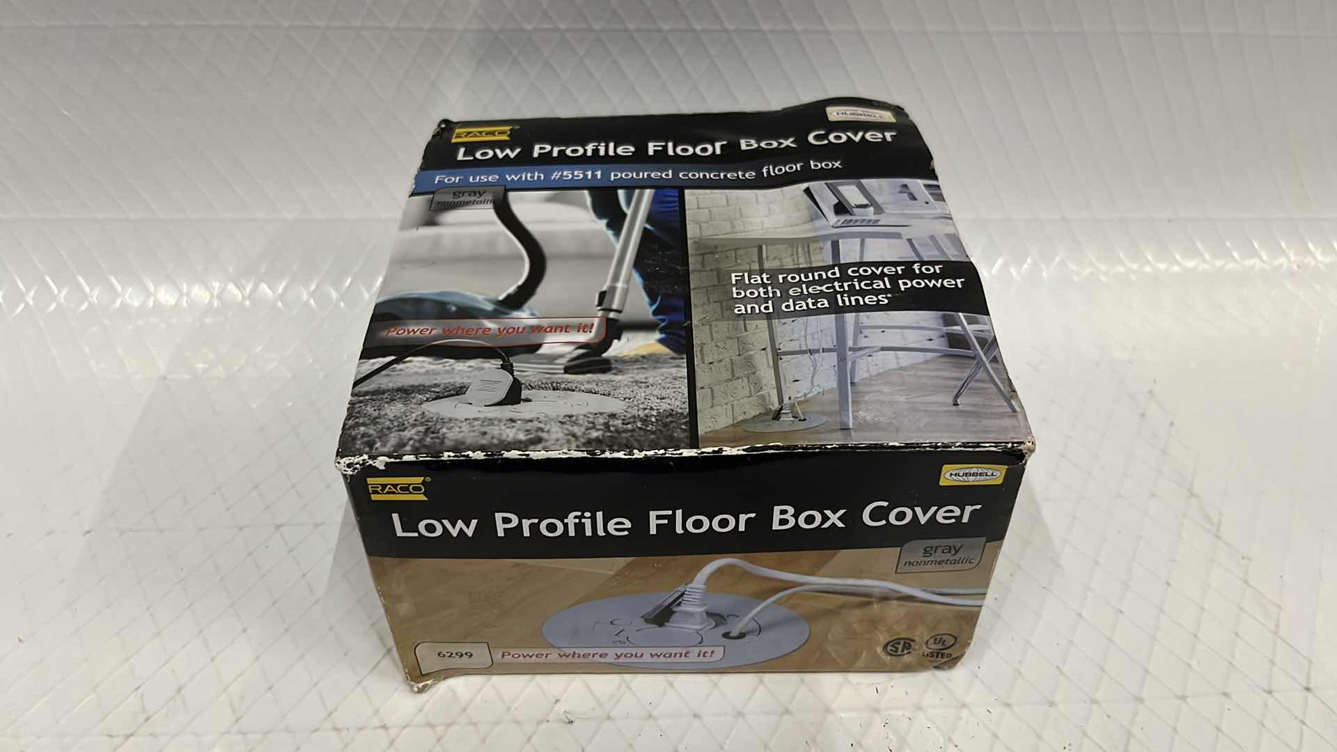 Photo 2 of NEW HUBBELL-RACO LOW PROFILE FLOOR BOX COVER, GRAY (#6299)