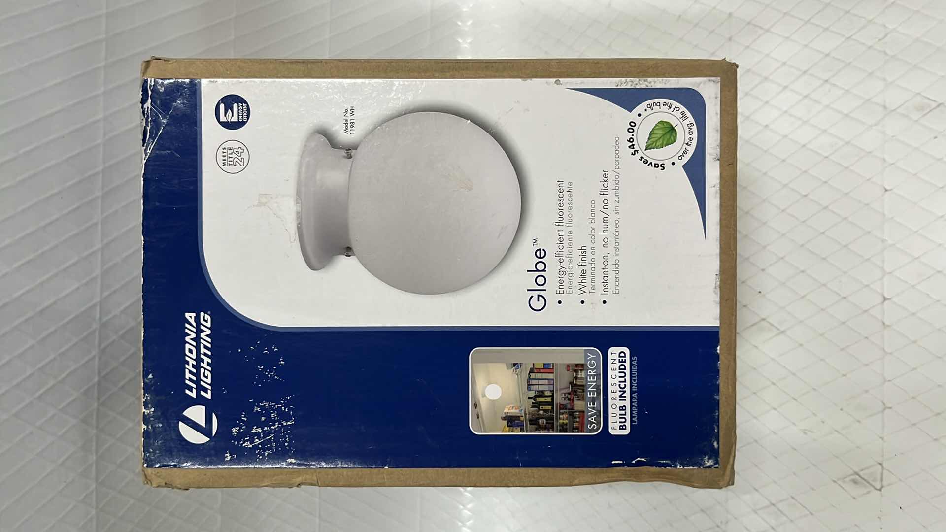 Photo 1 of NEW LITHONIA LIGHTING GLOBE CEILING LIGHT FIXTURE (#11981 WH)