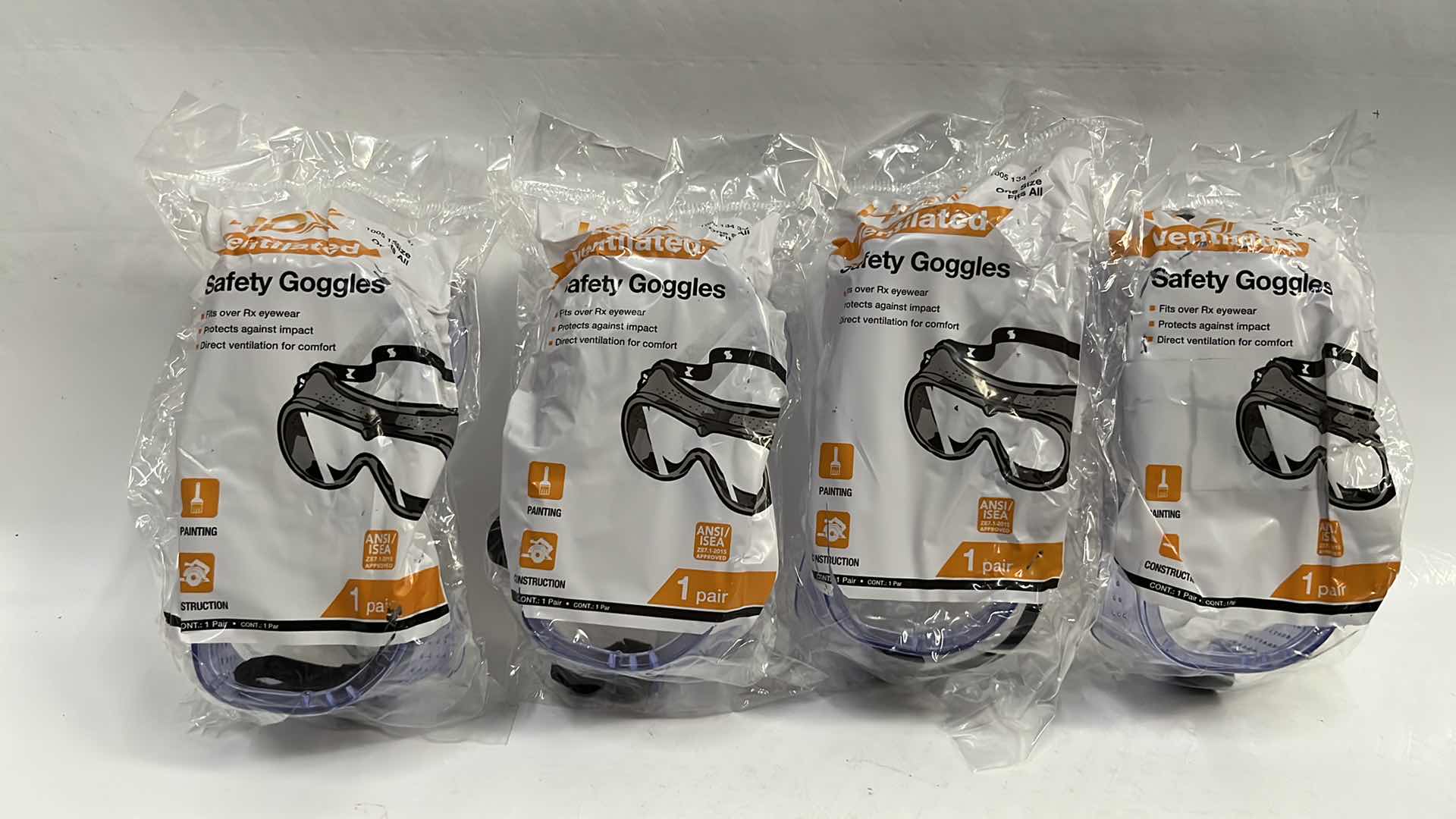 Photo 1 of 4- NEW HDX VENTILATED SAFETY GOGGLES FOR PAINTING/CONSTRUCTION(1005 134 337)